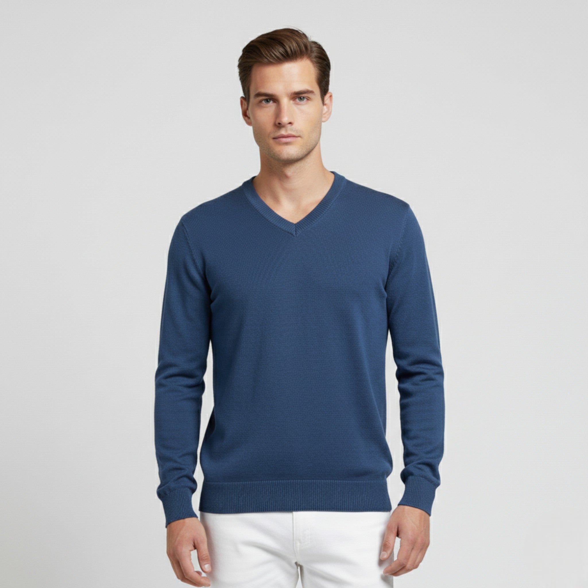 Maglione da Uomo con Scollo a V Cotone - - cotone maglione maglione uomo scollo Sweater uomo - Concept Palermo