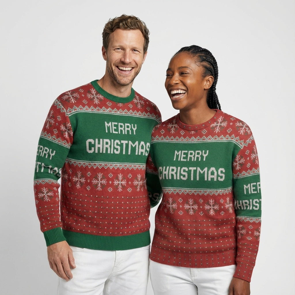 Maglione Casual Unisex con Fiocchi di Neve Charmant per uno Stile Accogliente - - 3D-print accogliente casual charmant feestdagen fiocchi kersttrui maglione maglione casual mode neve o-hals sneeuwvlokpatroon stile sweater unisex winterkleding - Concept Palermo