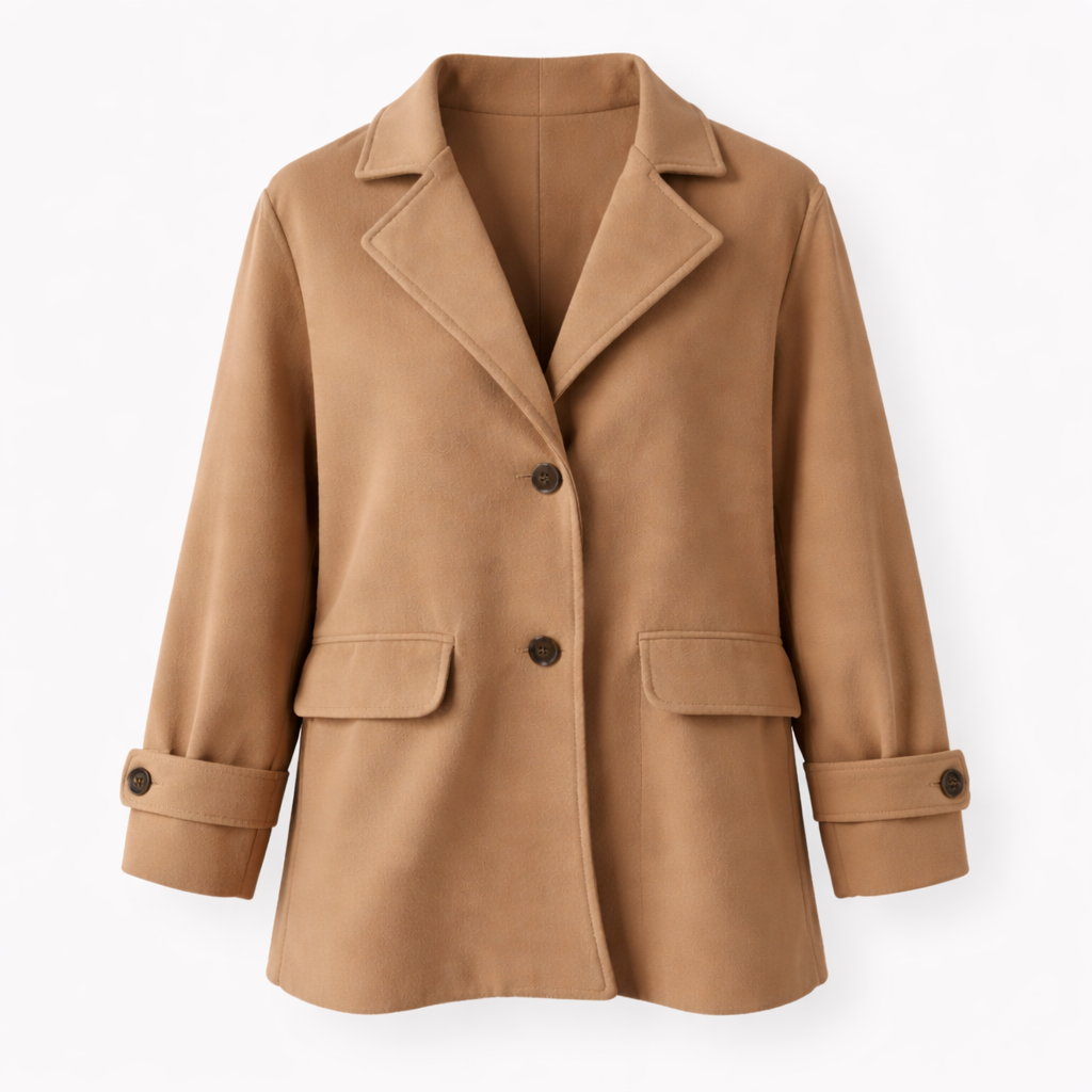 Giacca Invernale Donna con Collo Tailored - Khaki - abbinamenti chic autunno inverno collo collo tailored design con bottoni donna giacca giacca casual giacca da donna giacca elegante giacca invernale giacche da donna invernale maniche lunghe materiale dacron stile versátil tailored - Concept Palermo