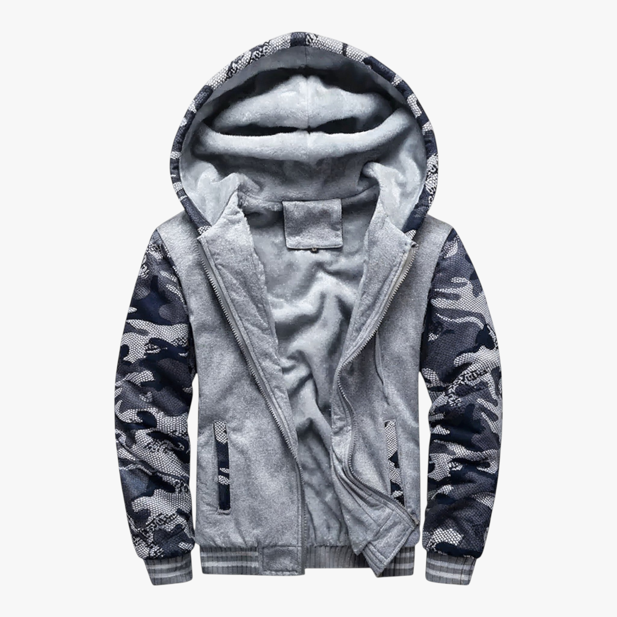 Giacca Invernale Uomo Con Cappuccio Pile - Grigio Scuro - abbigliamento sportivo cappuccio giacca giacca calda giacca casual giacca con cappuccio giacca da uomo giacca in pile giacca invernale giacca per attività all'aperto giubbotti da uomo invernale pile pile morbido uomo - Concept Palermo