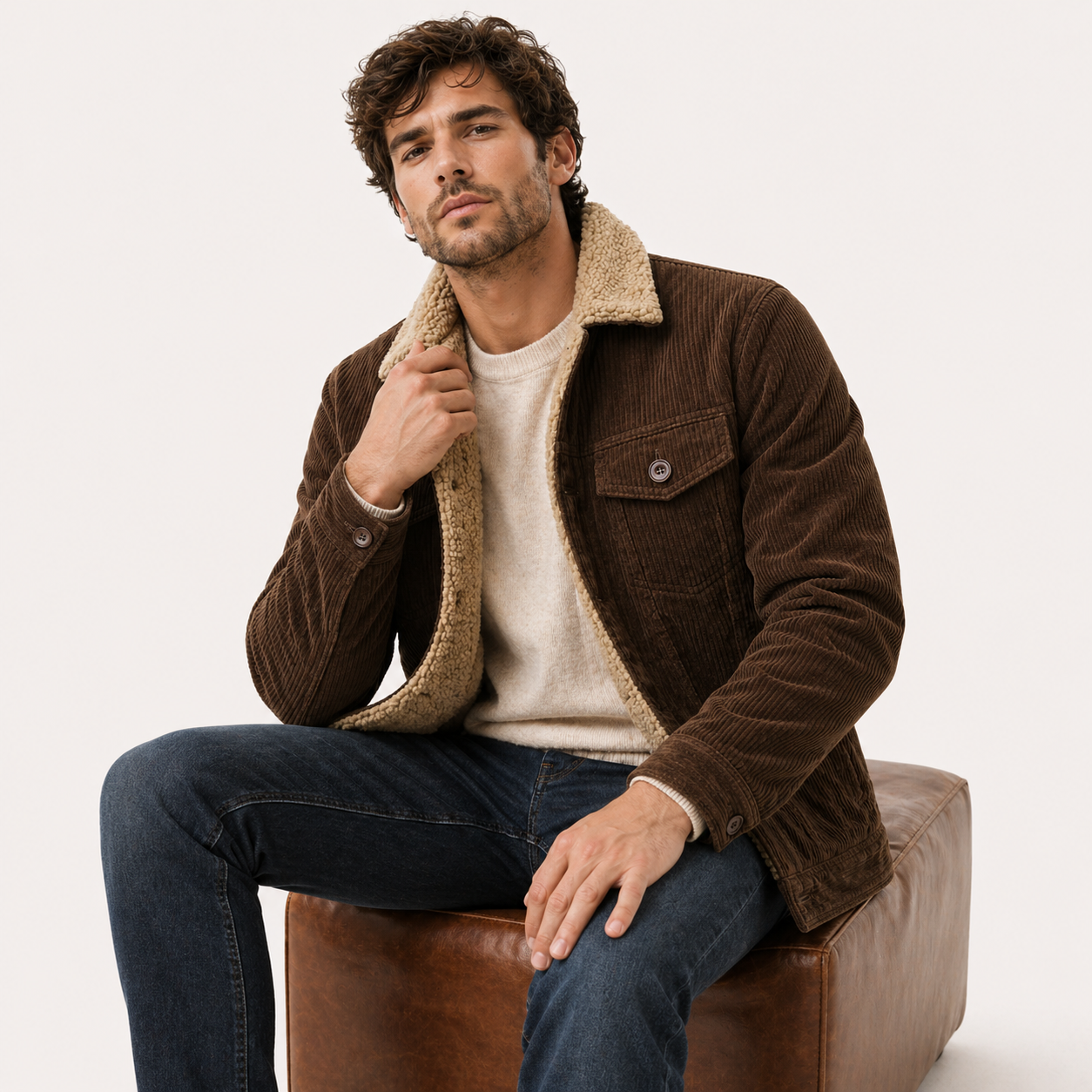 Giacca Uomo Vintage Velluto a Costine Marrone - Stile Classico e Comfort - Marrone - abbigliamento primavera costine giacca giacca autunno giacca elegante giacca must-have giacca uomo giubbotti da uomo guardaroba versatile look formale stile classico stile pratico tessuto di qualità uomo velluto velluto a costine vintage - Concept Palermo