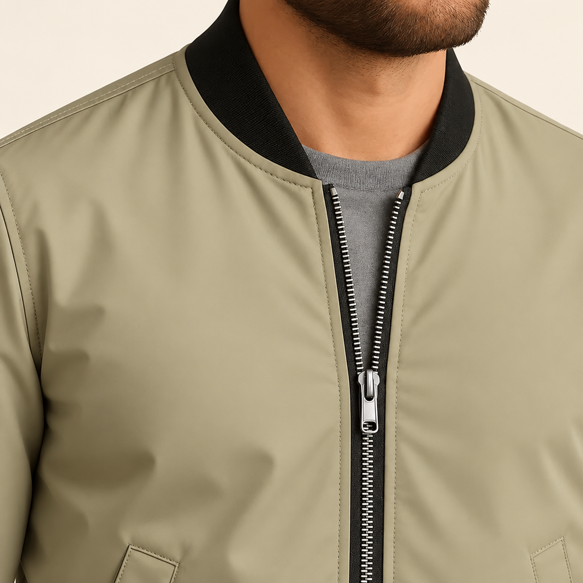 Giacca classica con cerniera - Minimalista. Maschile. Moderna - - Autumn Winter cerniera classica giacca giacca classica Jacket jacket for men Jackets Linen maschile Men men's coats & jackets minimalista moderna Solid Winter jacket men - Concept Palermo