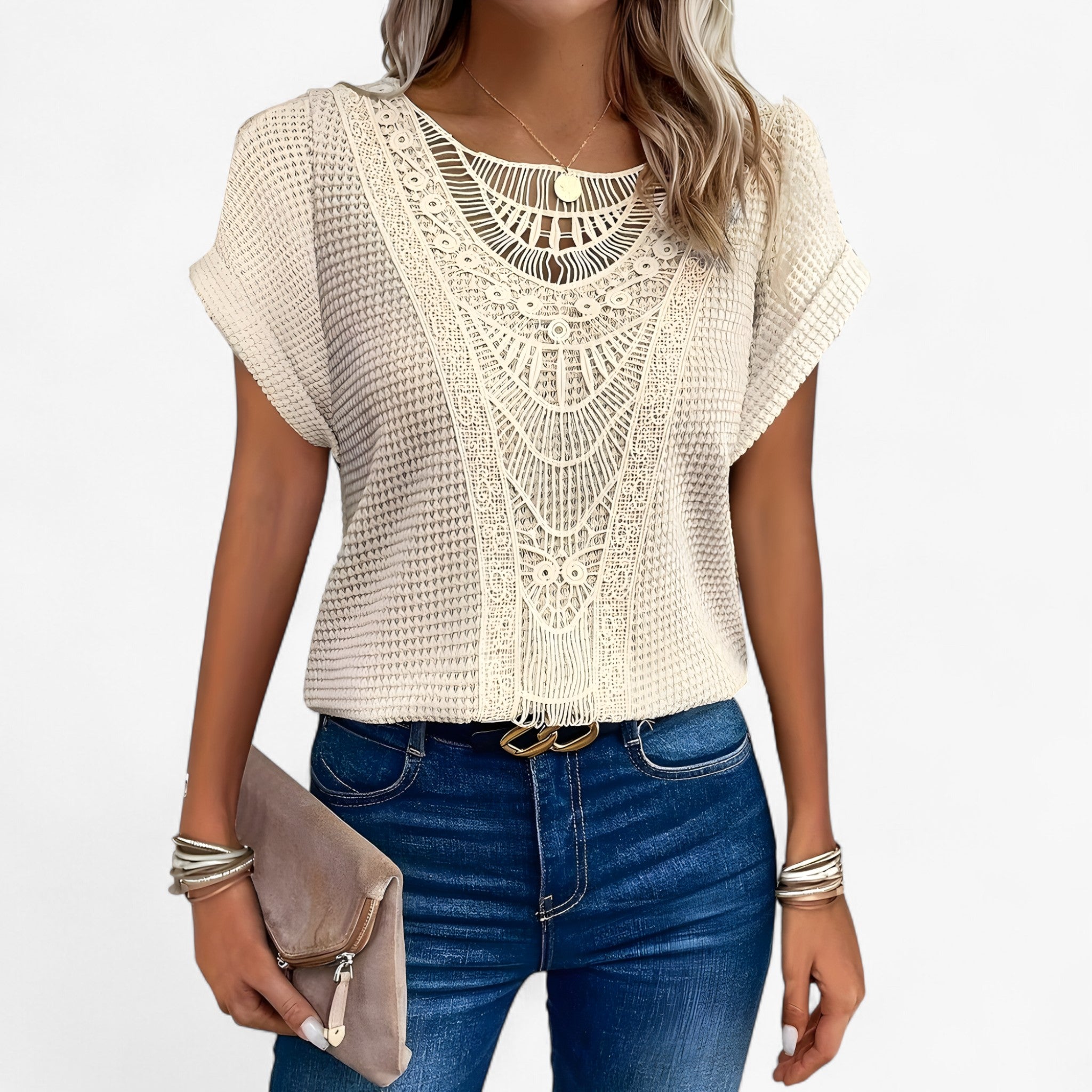 Top in Pizzo - Eleganza Sofisticata per Ogni Occasione Donna - - donna eleganza knit_dresses Knitted occasione ogni pizzo sofisticata Top woman women's top clothes - Concept Palermo