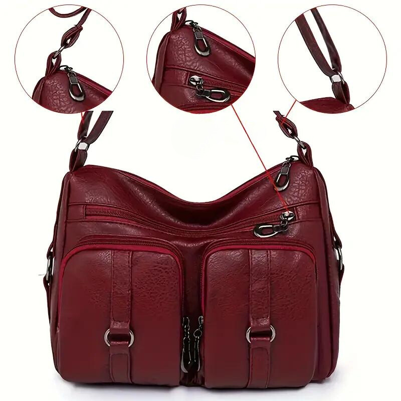Borsa Cargo a tracolla in tela nera, versatile per ogni outfit - Rosso - bags borsa borsa cargo cargo feed-agegroup-adult feed-cond-new feed-gender-female feed-gpc-166 feed-sizetype-regular nera ogni outfit tela women bags - Concept Palermo