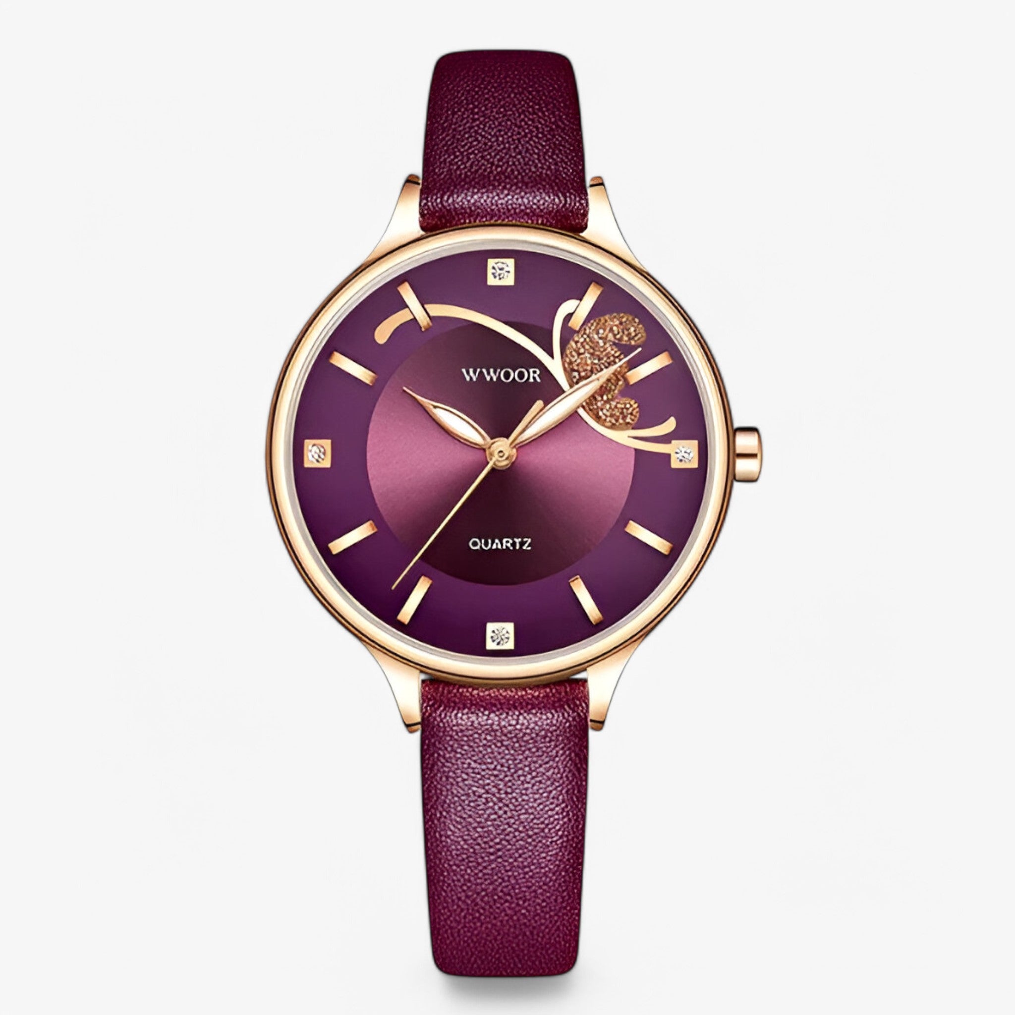 Orologio di lusso al quarzo in pelle bianca - viola - bianca orologio orologio quarzo pelle quarzo watch for women watches - Concept Palermo