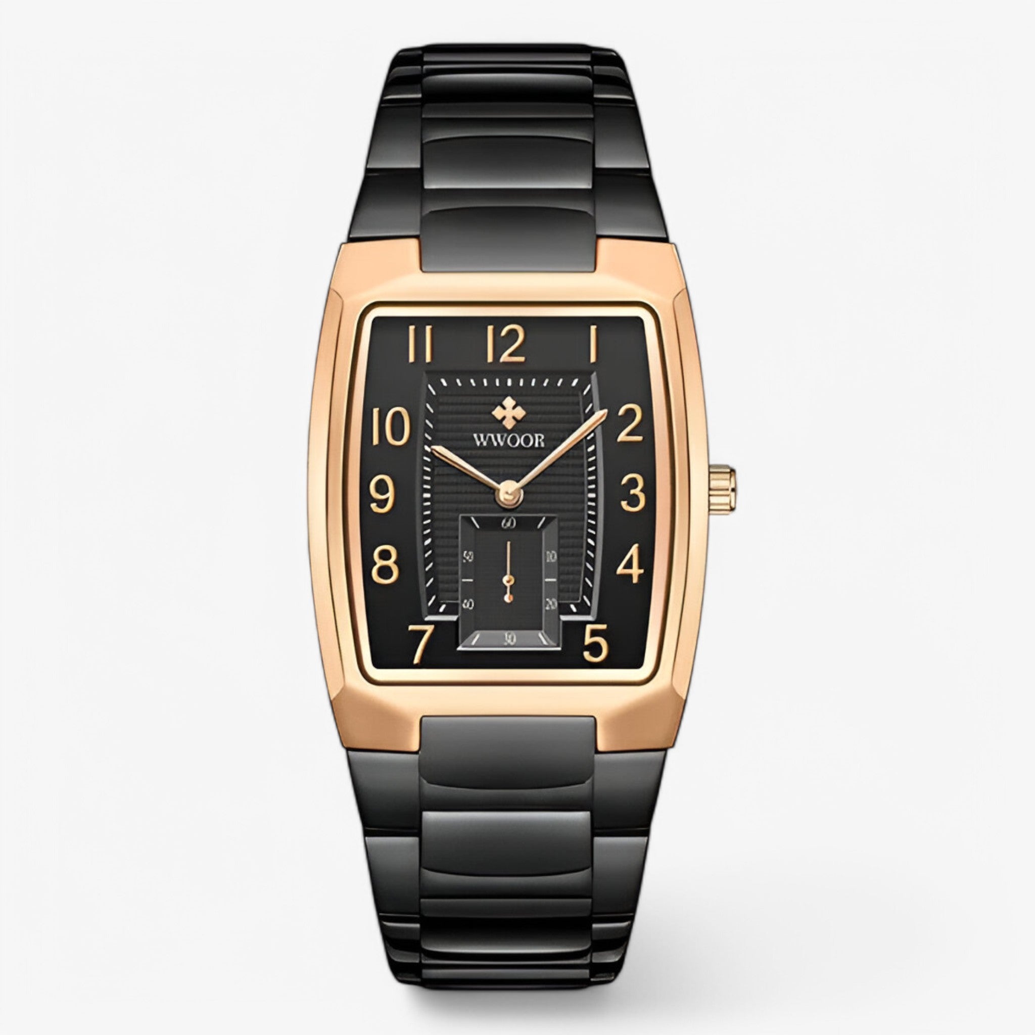 Orologio Business di Lusso con Quadrante Quadrato Uomo - rosa nera - accessoires business horloges orologio orologio business quadrante quadrato uomo watches - Concept Palermo