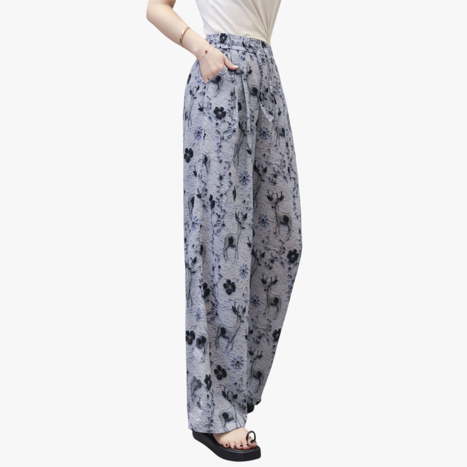 Pantaloni estivi in chiffon con tasche – Leggeri e casual - - casual chiffon estivi leggeri pantaloni pantaloni estivi pants pants for women tasche women pants - Concept Palermo