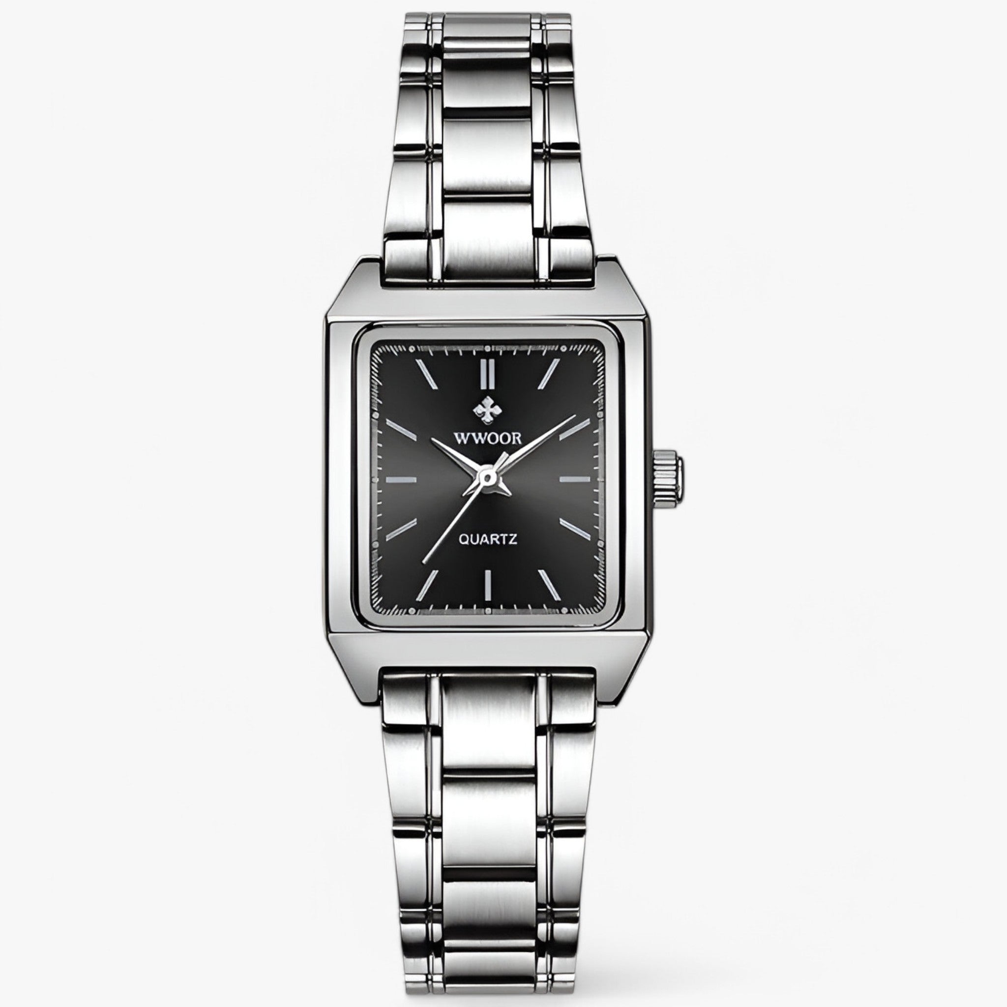 Orologio Rettangolare Lusso Donna con Diamanti, Elegante e Brillante - Acciaio Nera - diamanti orologio orologio rettangolare rettangolare watch for women watches - Concept Palermo