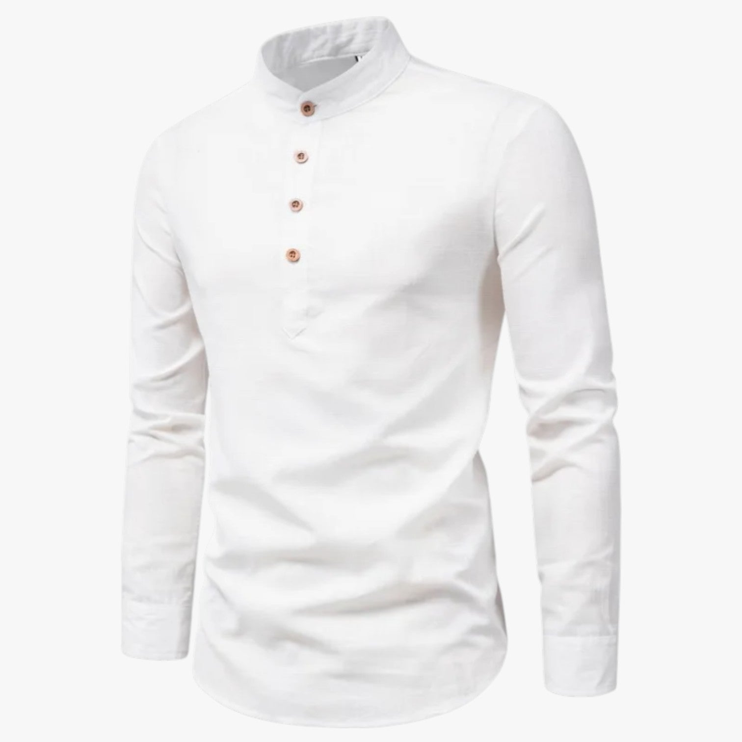 Camicia da uomo in cotone e lino - Freschezza primaverile con stile casual - Bianco - camicia camicia uomo casual cotone freschezza lino men's sweater men's top primaverile Tops - Concept Palermo