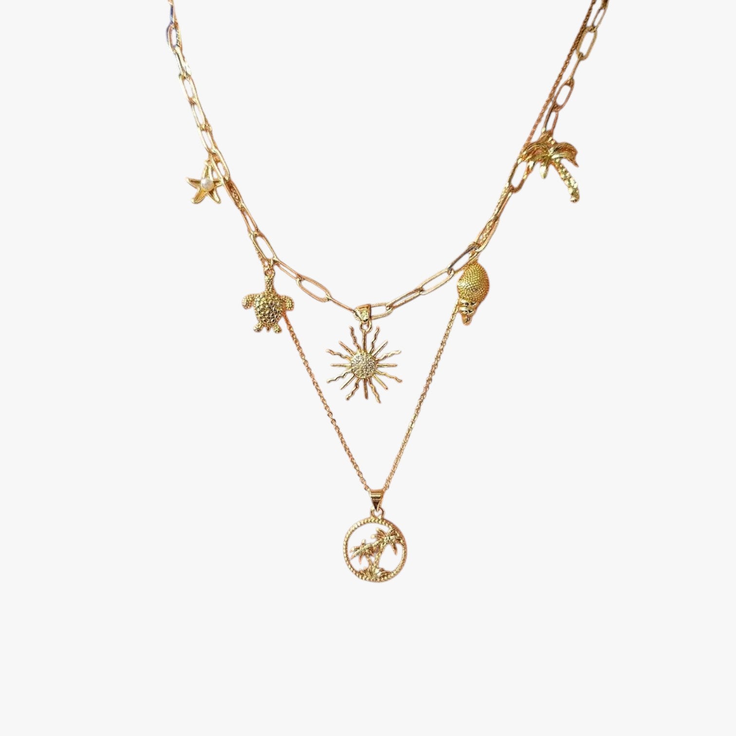 Collana estiva minimale con conchiglia e stella marina Lana Donna - - collana collana estiva conchiglia donna elegant womens necklaces estiva Fashion Necklaces jewelry lana marina necklace Necklaces for Women - Concept Palermo