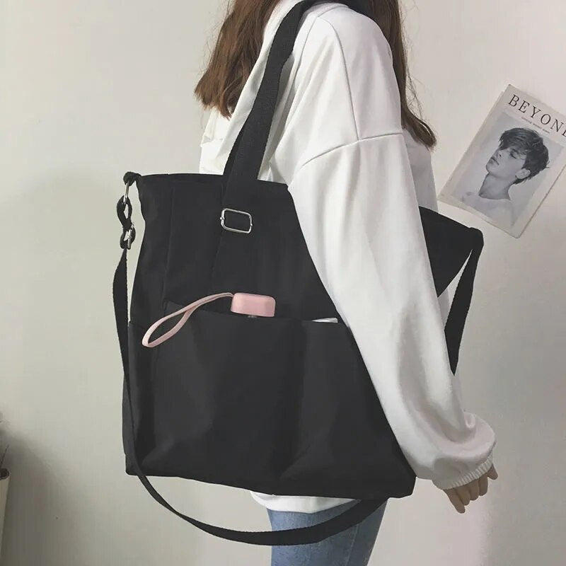 Borsa di tela grande impermeabile - - Bags borsa borsa tela canvas bag handbags impermeabile Shoulder Bags tela tote bag tote bags women bags Women's handbags - Concept Palermo