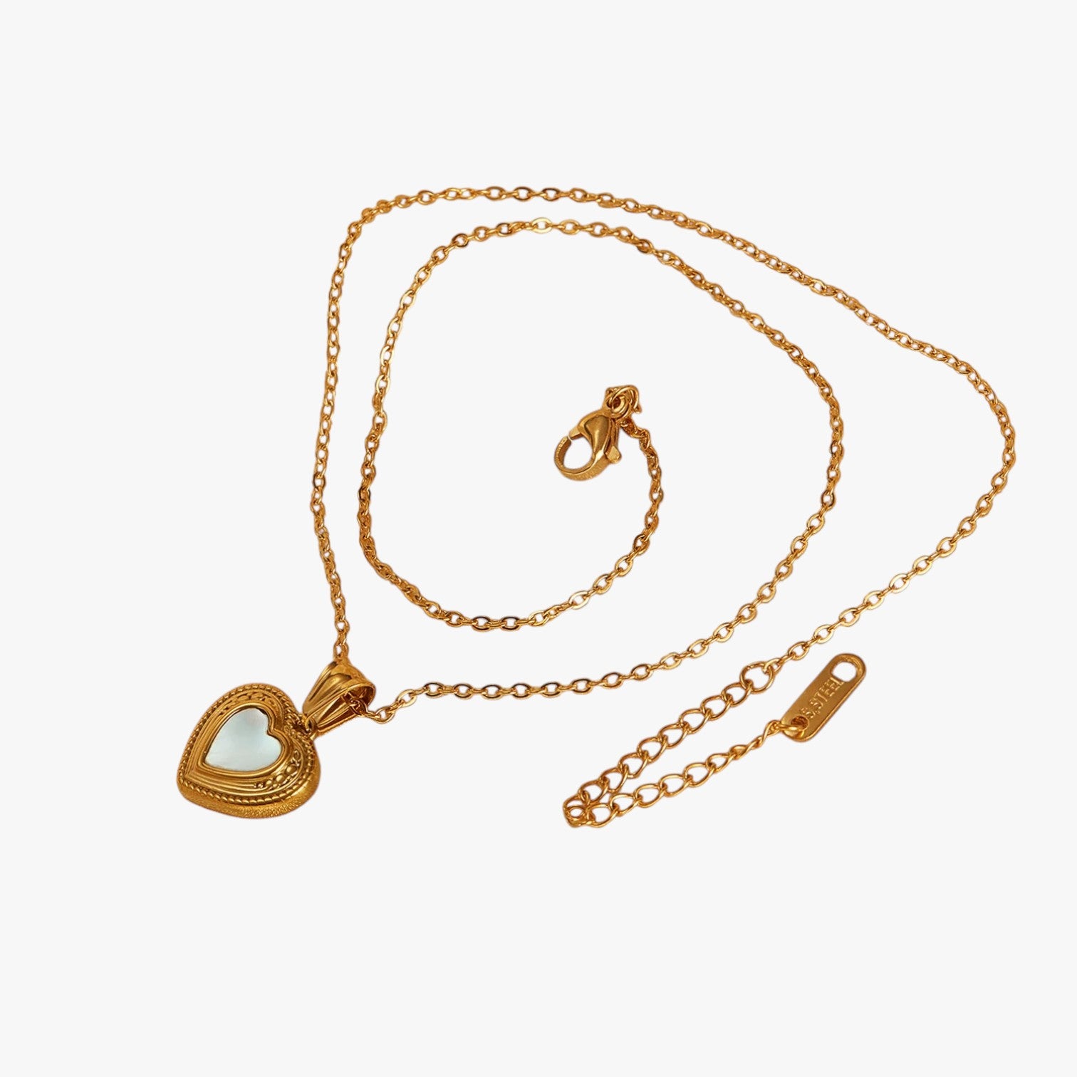 Collana a forma di cuore in madreperla e acciaio inossidabile Lana - - acciaio collana collana forma cuore elegant womens necklaces forma inossidabile jewelry lana necklace Necklaces for Women Pendant Necklaces - Concept Palermo