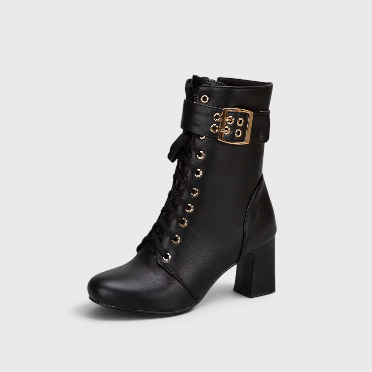 Botines al tobillo con cordones y correa ajustable