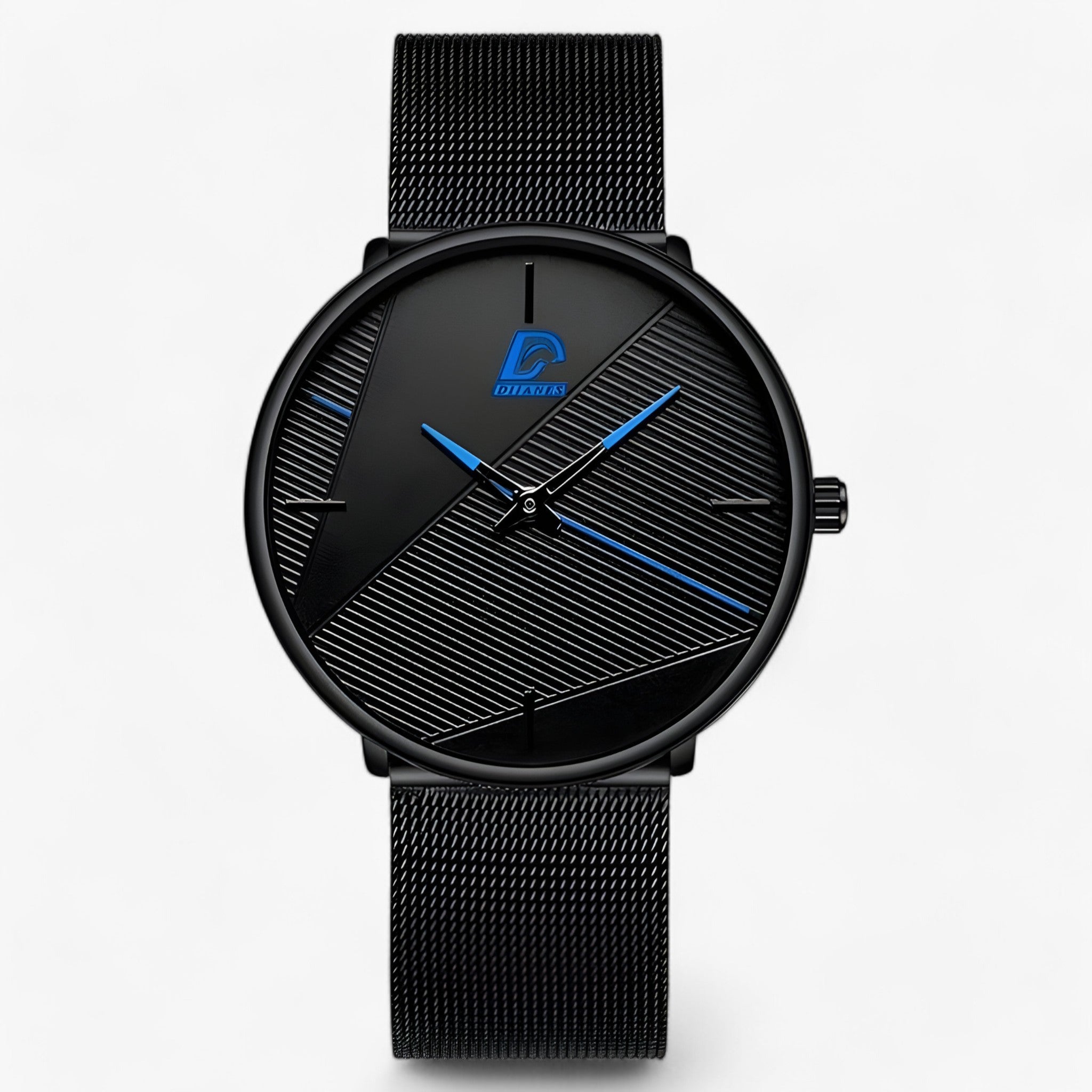 Ultra-tunn Quarzo - Minimalista e Stiloso Uomo - Mesh Nero Blu - accessoires horloges minimalista quarzo stiloso tunn uomo watches - Concept Palermo