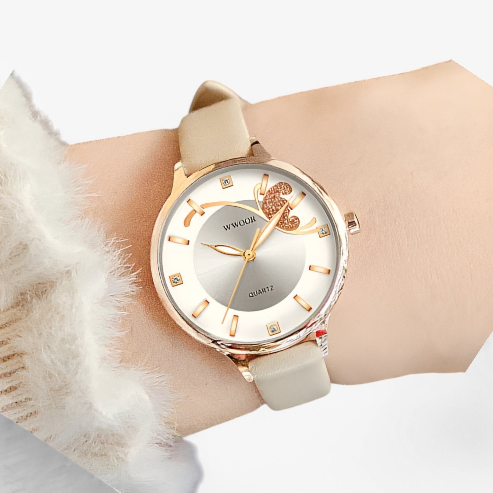 Orologio di lusso al quarzo in pelle bianca - - bianca orologio orologio quarzo pelle quarzo watch for women watches - Concept Palermo