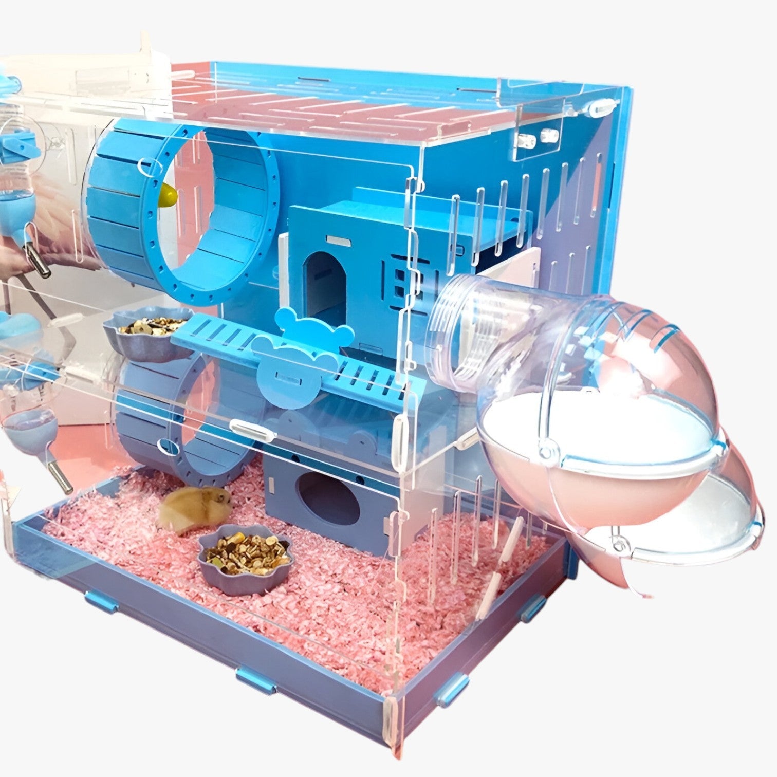 Gabbia per criceti blu a doppio livello - Spaziosa e sicura Uomo - Blu 30x20x30cm - criceti doppio gabbia gabbia criceti hamster livello pet pet bed PET SUPPLIES pets & supplies sicura spaziosa - Concept Palermo