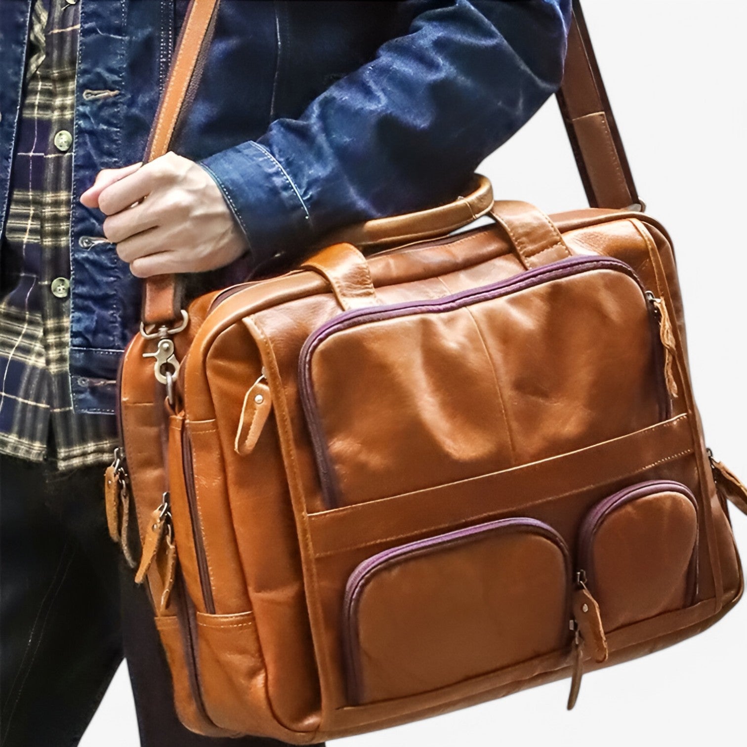 Luxe e spaziosa - borsa per laptop in pelle per lavoro e viaggi Oro Uomo - - Bags borsa laptop lavoro luxe luxe spaziosa mens bag pelle Shoulder Bags spaziosa - Concept Palermo