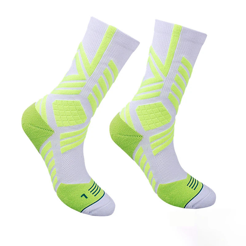 Calzini da basket antiscivolo: stabilità e comfort Uomo - Una taglia per tutti Bianco e verde neon - antiscivolo basket calzini calzini basket comfort Hiking Socks socks stabilità terrence | calzini da basket antiscivolo: stabilità e comfort - €25 uomo - Concept Palermo