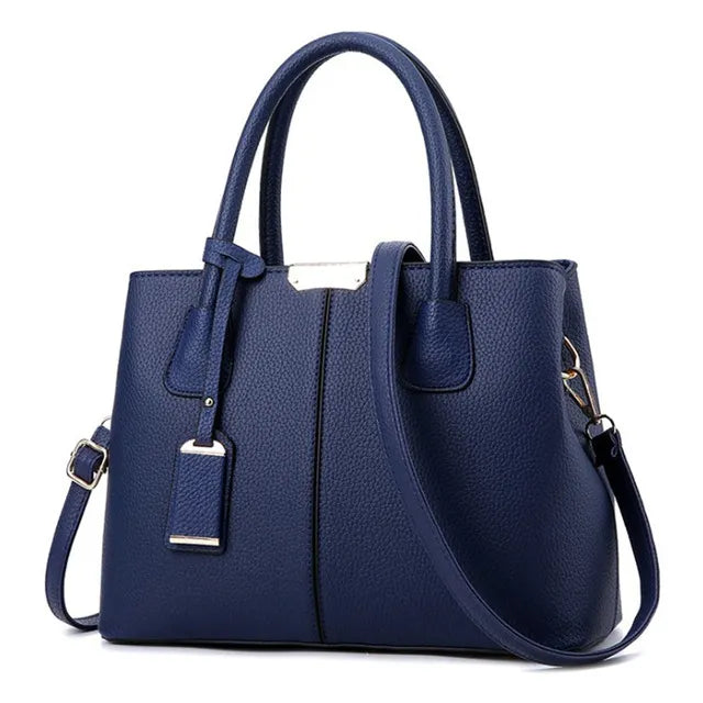 Borsa Tracolla Emily Nera in Vera Pelle Italiana da Donna - Media, Elegante - blu scuro - Bags borsa borsa pelle donna emily pelle women bags - Concept Palermo