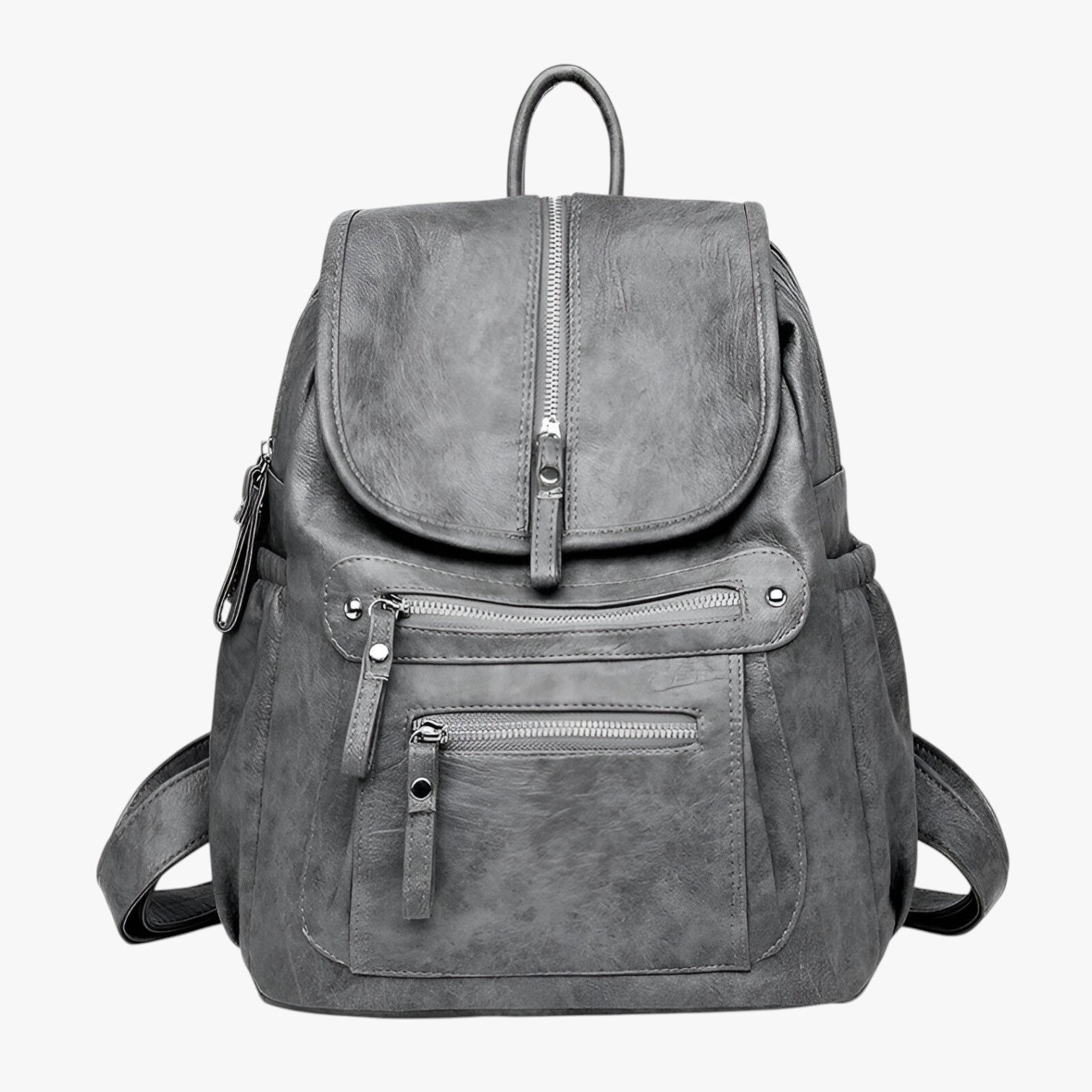 Zaini in Pelle di Eleganza Vintage per Donne e Ragazze - Grigio - Backpacks Bags donne eleganza pelle ragazze vintage women bags zaini zaini pelle - Concept Palermo