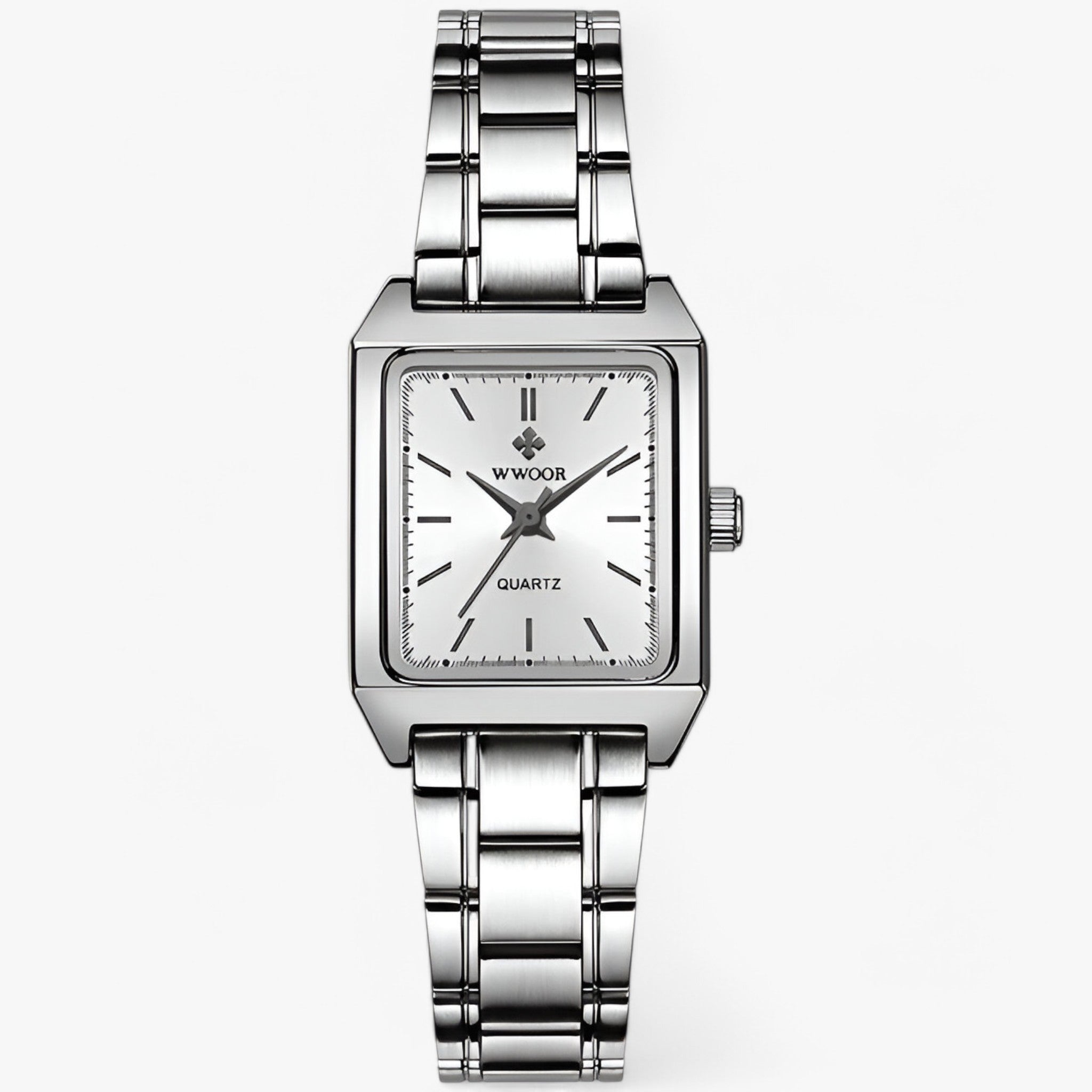 Orologio Rettangolare Lusso Donna con Diamanti, Elegante e Brillante - Acciaio bianca - diamanti orologio orologio rettangolare rettangolare watch for women watches - Concept Palermo