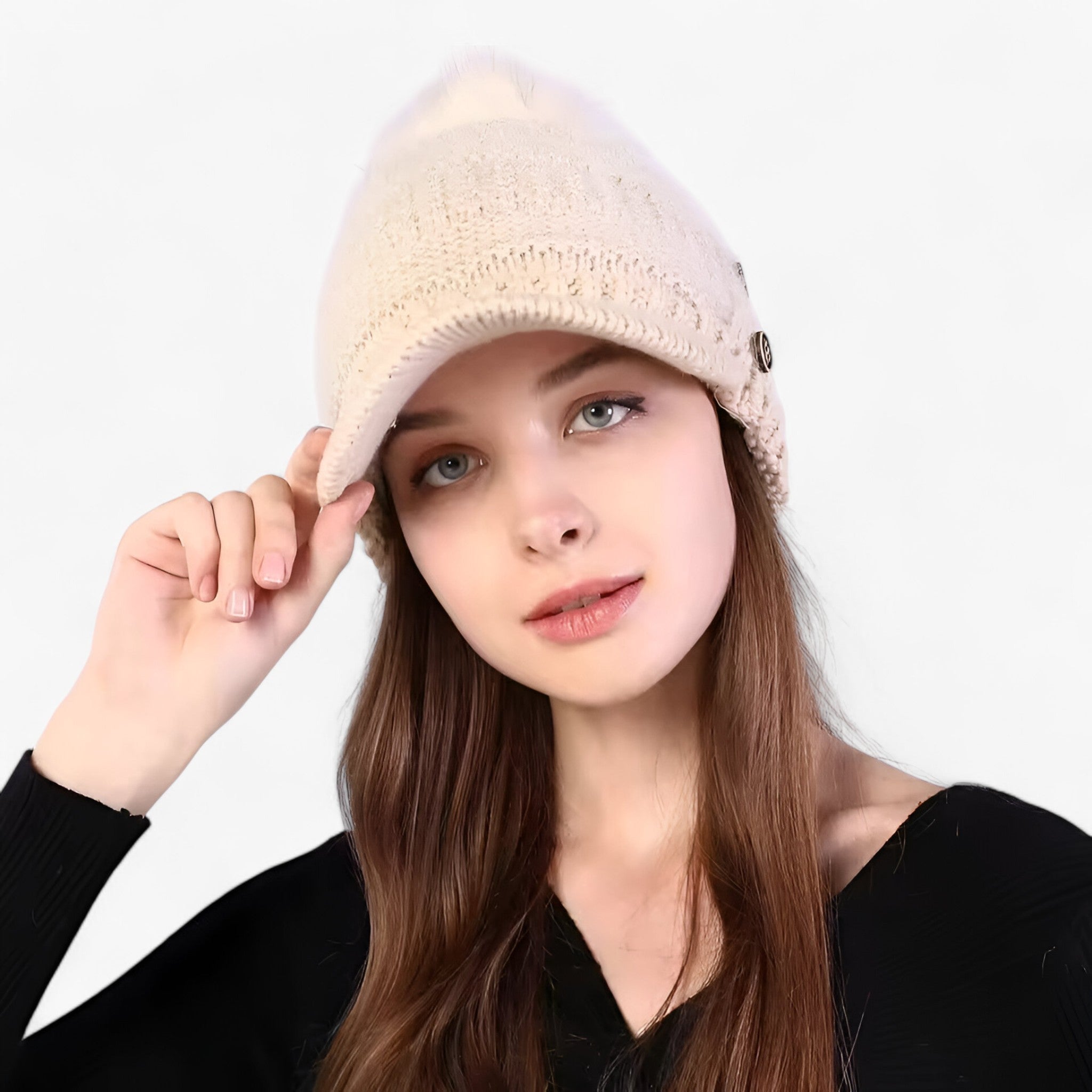 Berretto Uomo Caldo con Visiera, Morbido e Comodo - Beige Taglia unica - berretto berretto caldo caldo uomo visiera women's hat - Concept Palermo