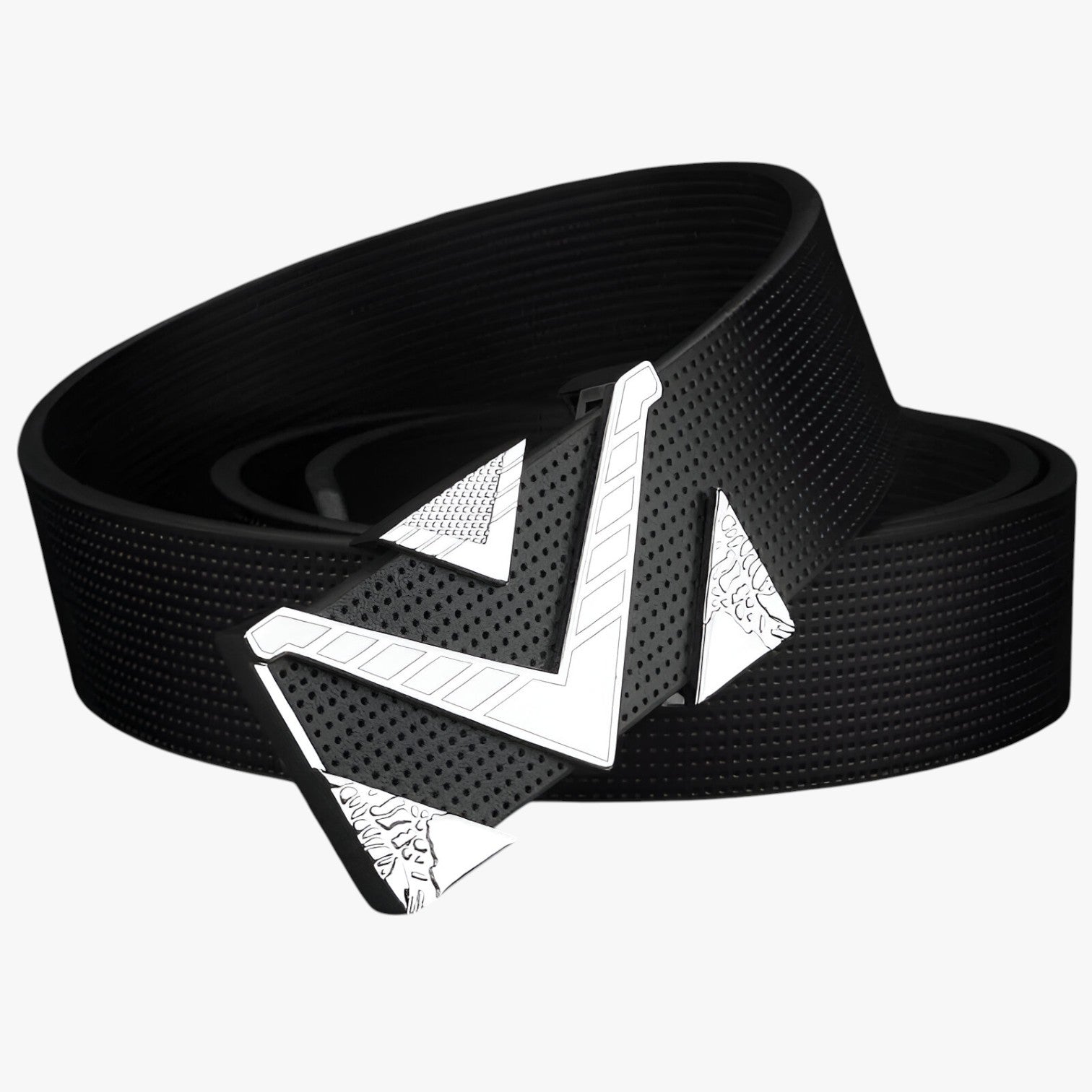 Cintura Uomo Elegante in Pelle Nera con Fibbia Dorata a V - Fibbia nera e bianca - Belts belts for men cintura cintura fibbia dorata fibbia Mens belt uomo - Concept Palermo