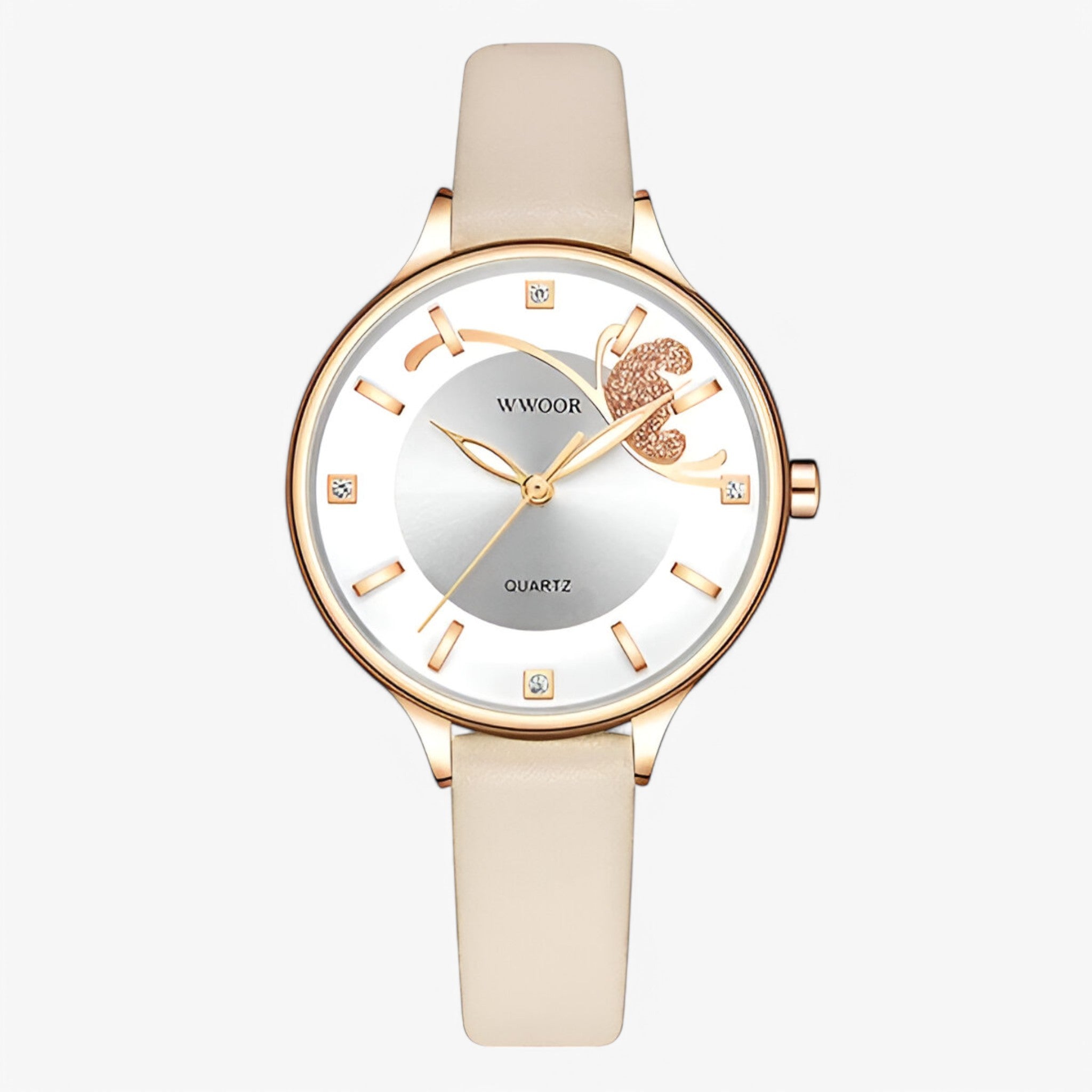 Orologio di lusso al quarzo in pelle bianca - bianca - bianca orologio orologio quarzo pelle quarzo watch for women watches - Concept Palermo