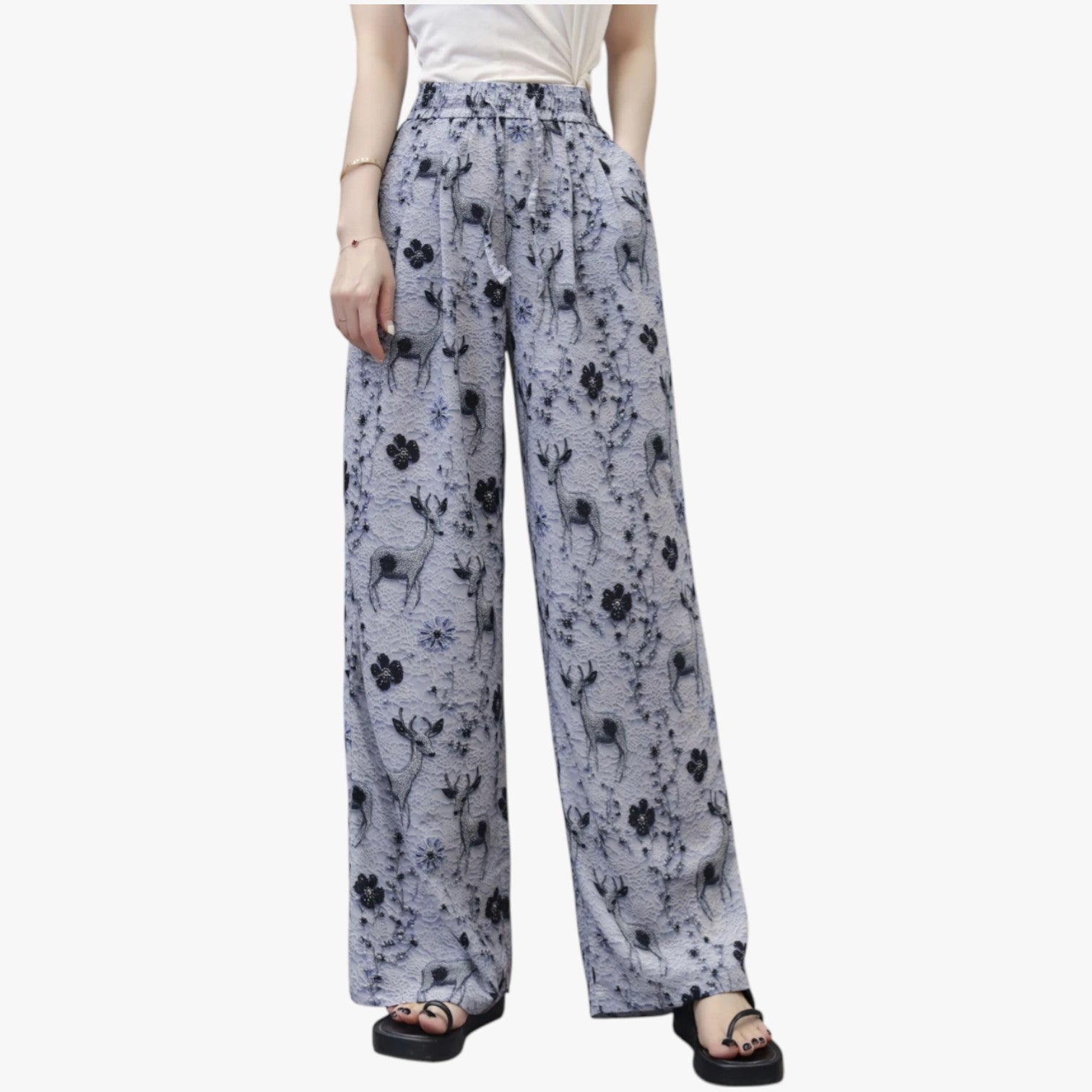 Pantaloni estivi in chiffon con tasche – Leggeri e casual - - casual chiffon estivi leggeri pantaloni pantaloni estivi pants pants for women tasche women pants - Concept Palermo