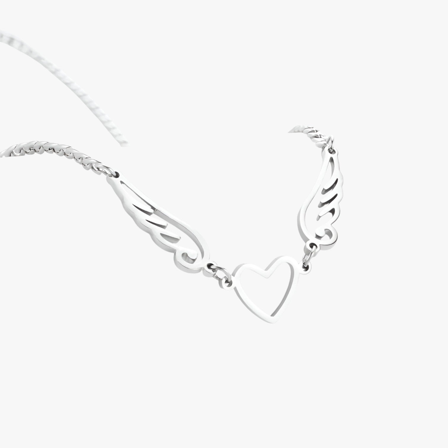 Collana in acciaio inossidabile a forma di cuore e ali d'angelo di Skyrim Lana Donna - - acciaio angelo collana collana acciaio cuore donna forma inossidabile Necklace NECKLACES Necklaces for Women - Concept Palermo