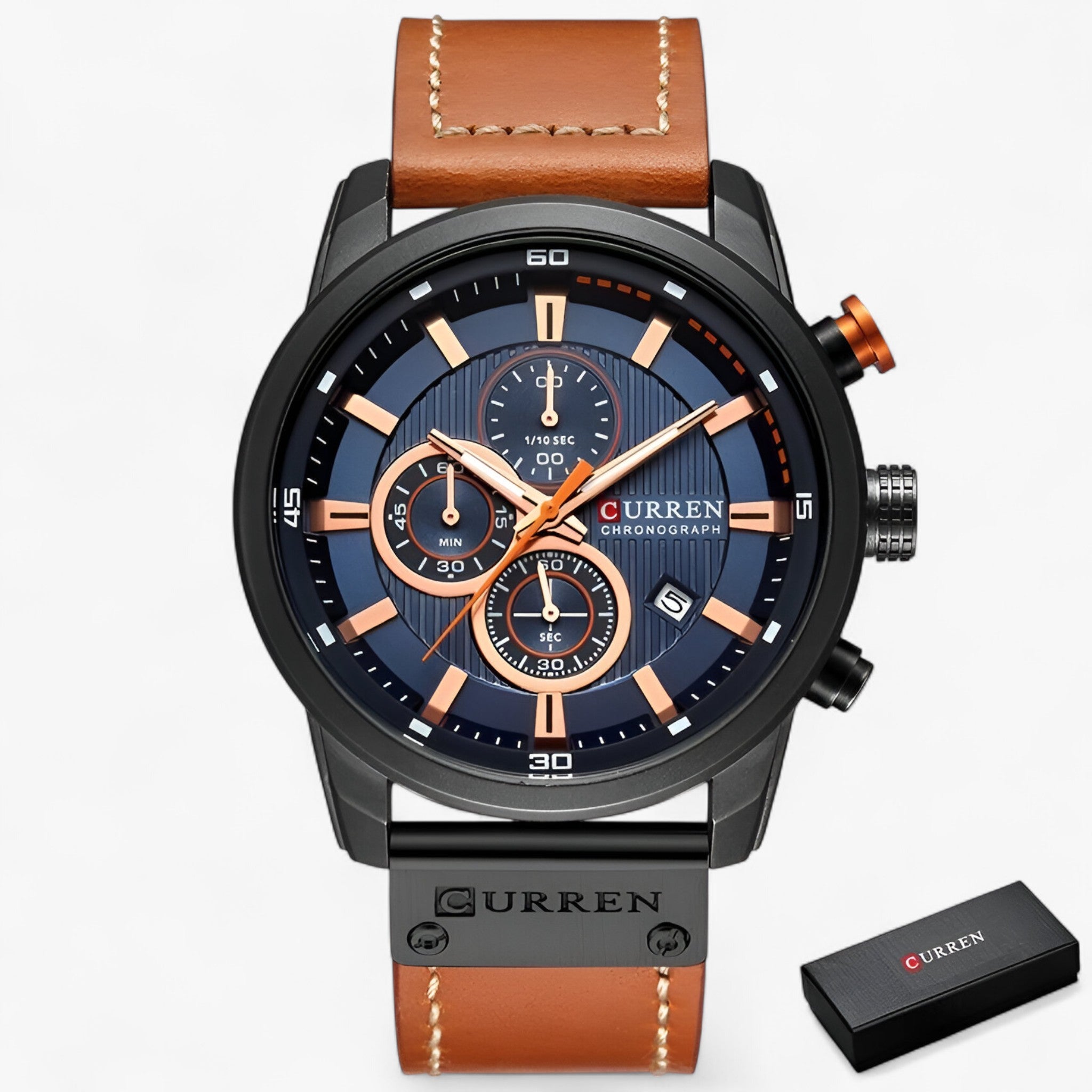 Orologio cronografo da polso CURREN per uomo - Nero blu - cronografo curren orologio orologio cronografo polso uomo watch watches WATCHES FOR MEN wistwatches - Concept Palermo