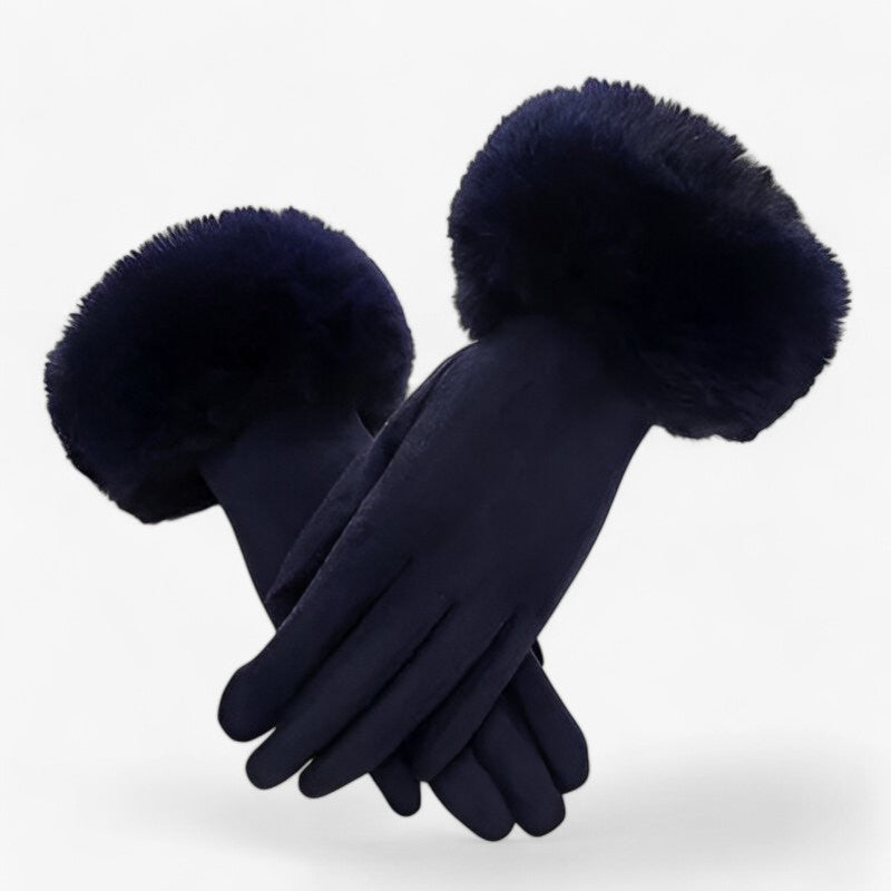 Guanti Touchscreen in camoscio caldo con pelliccia sintetica Uomo - Blu scuro Taglia unica - caldo camoscio gloves gloves & mittens guanti guanti touchscreen pelliccia sintetica touchscreen winter gloves womens fasion - Concept Palermo