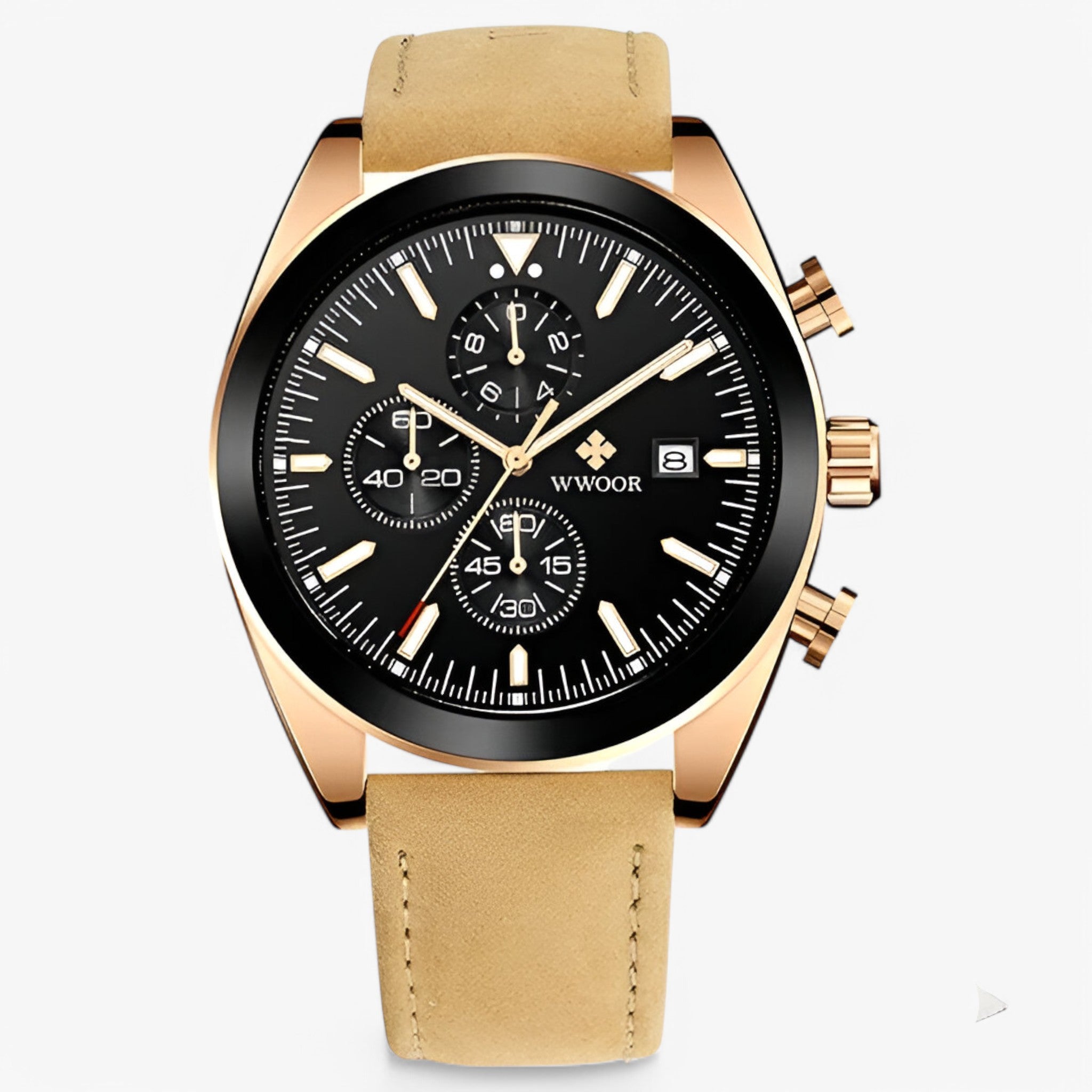 Orologio Cronografo Di Lusso In Acciaio Inossidabile Uomo - marrone rosa nero - accessoires acciaio cronografo horloges inossidabile orologio orologio cronografo uomo watches - Concept Palermo