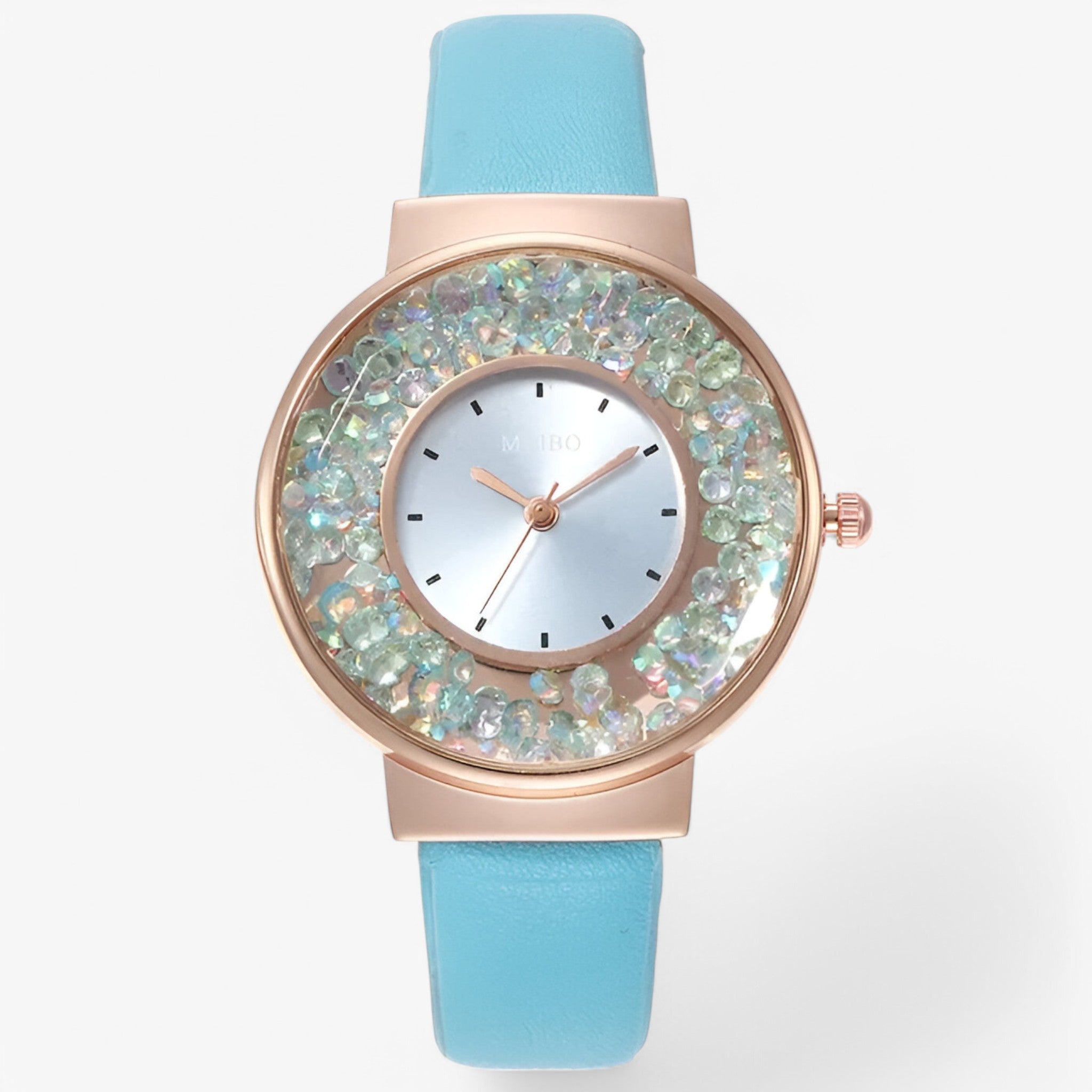 Orologio da donna con cinturino in cuoio stile bracciale e movimento al quarzo - Blu cielo - bracciale cinturino cuoio donna female watch movimento orologio orologio donna quarzo watch for women - Concept Palermo