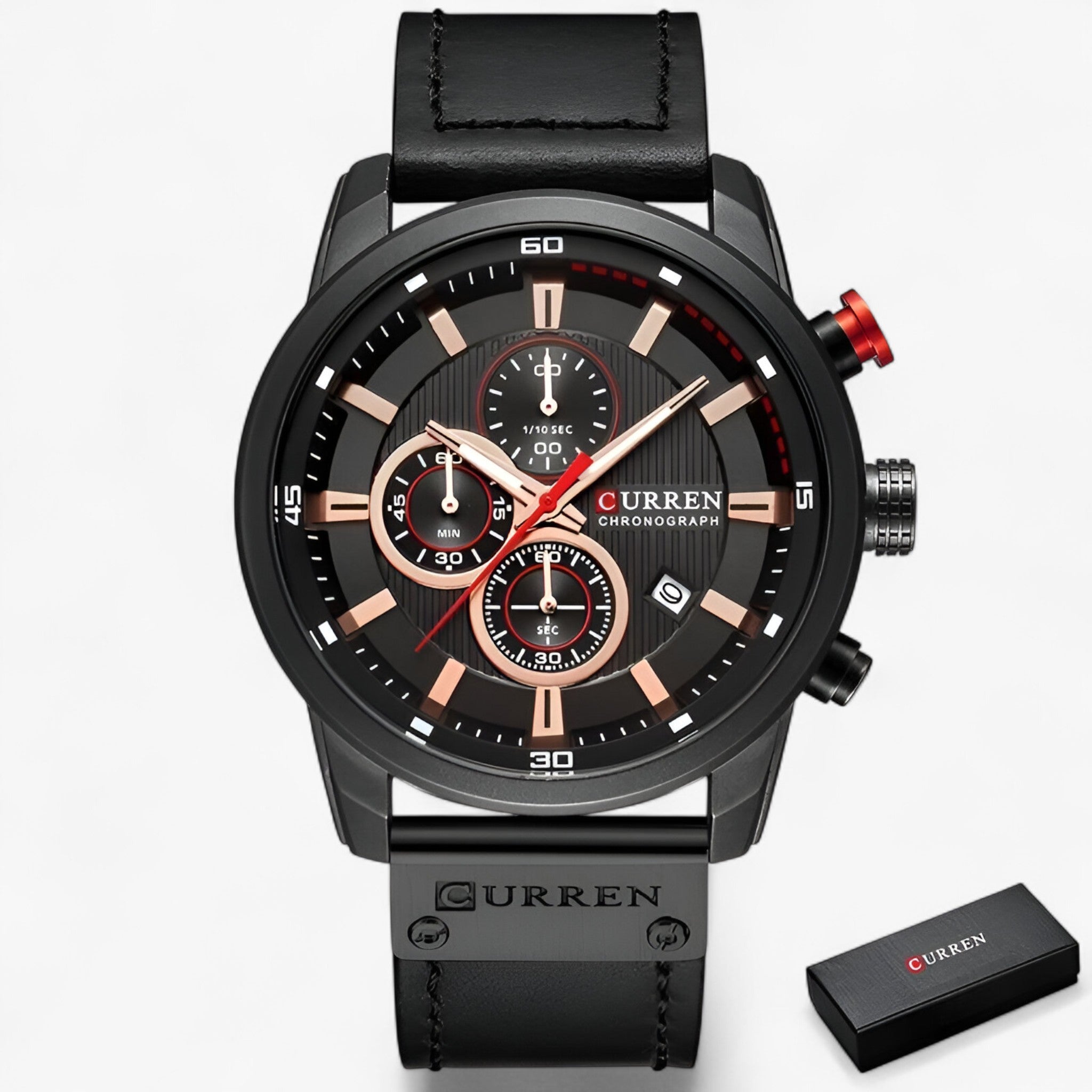 Orologio cronografo da polso CURREN per uomo - Nero - cronografo curren orologio orologio cronografo polso uomo watch watches WATCHES FOR MEN wistwatches - Concept Palermo