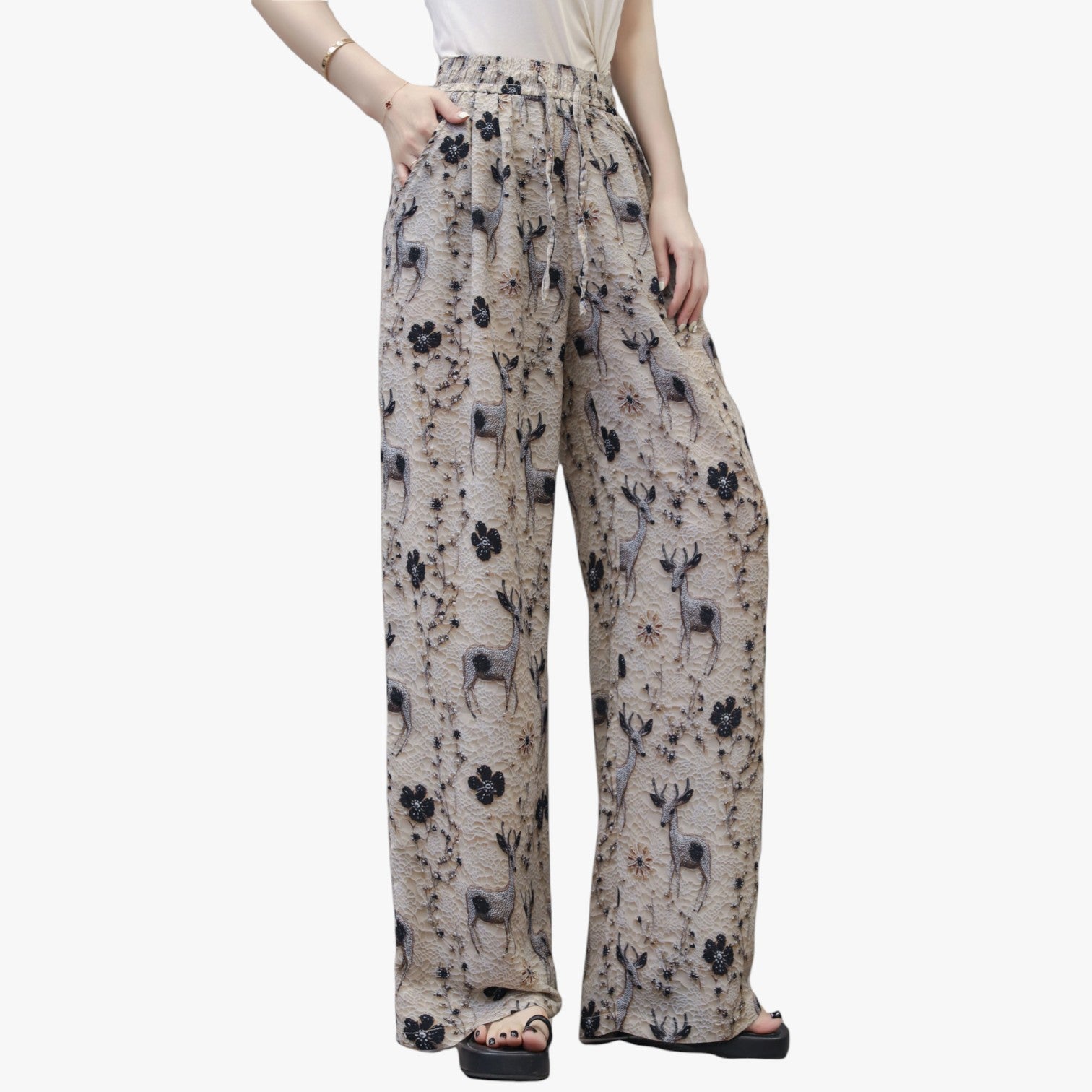 Pantaloni estivi in chiffon con tasche – Leggeri e casual - - casual chiffon estivi leggeri pantaloni pantaloni estivi pants pants for women tasche women pants - Concept Palermo