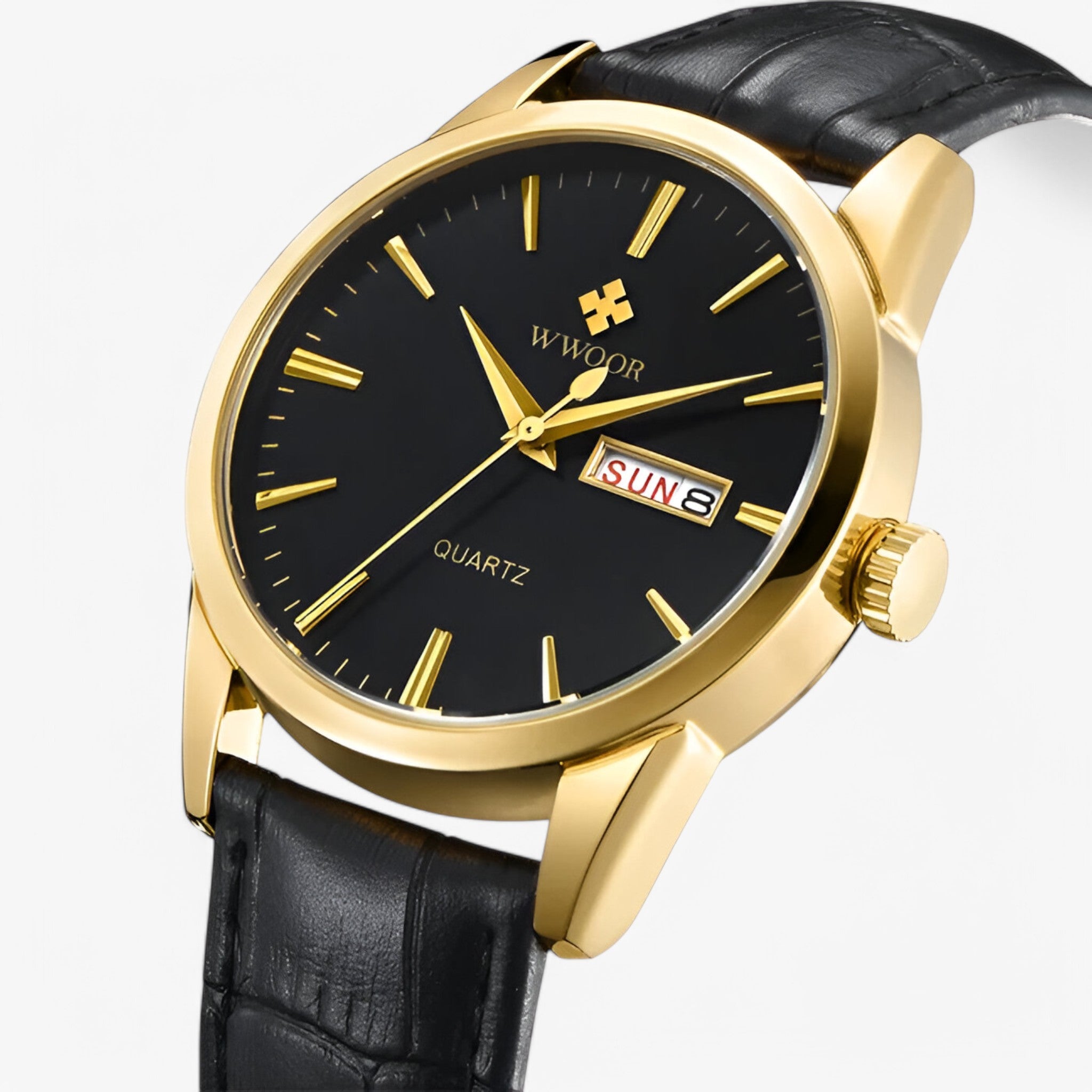 Orologio Uomo Classico Elegante con Cinturino in Vera Pelle Marrone, Cassa Sottile - oro nero - accessoires horloges orologio orologio pelle pelle watches - Concept Palermo