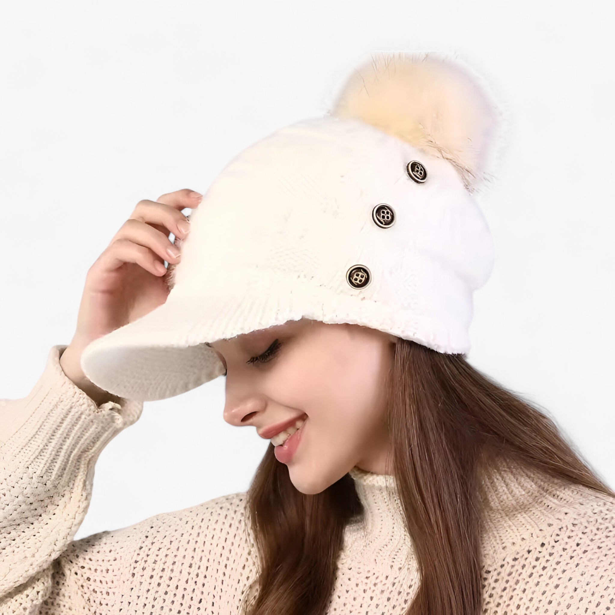 Berretto Uomo Caldo con Visiera, Morbido e Comodo - BIANCO Taglia unica - berretto berretto caldo caldo uomo visiera women's hat - Concept Palermo