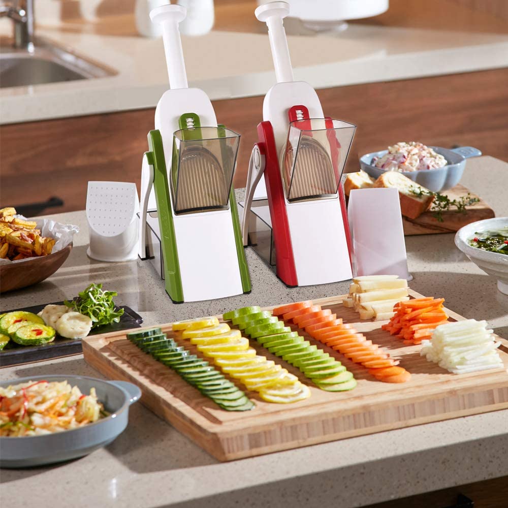 Tritaverdure Manuale Professionale con 5 Lame in Acciaio Inox per Verdure e Frutta - - alla home & garden kitchen slicers perfezione slicers taglia taglia trita trita verdure - Concept Palermo