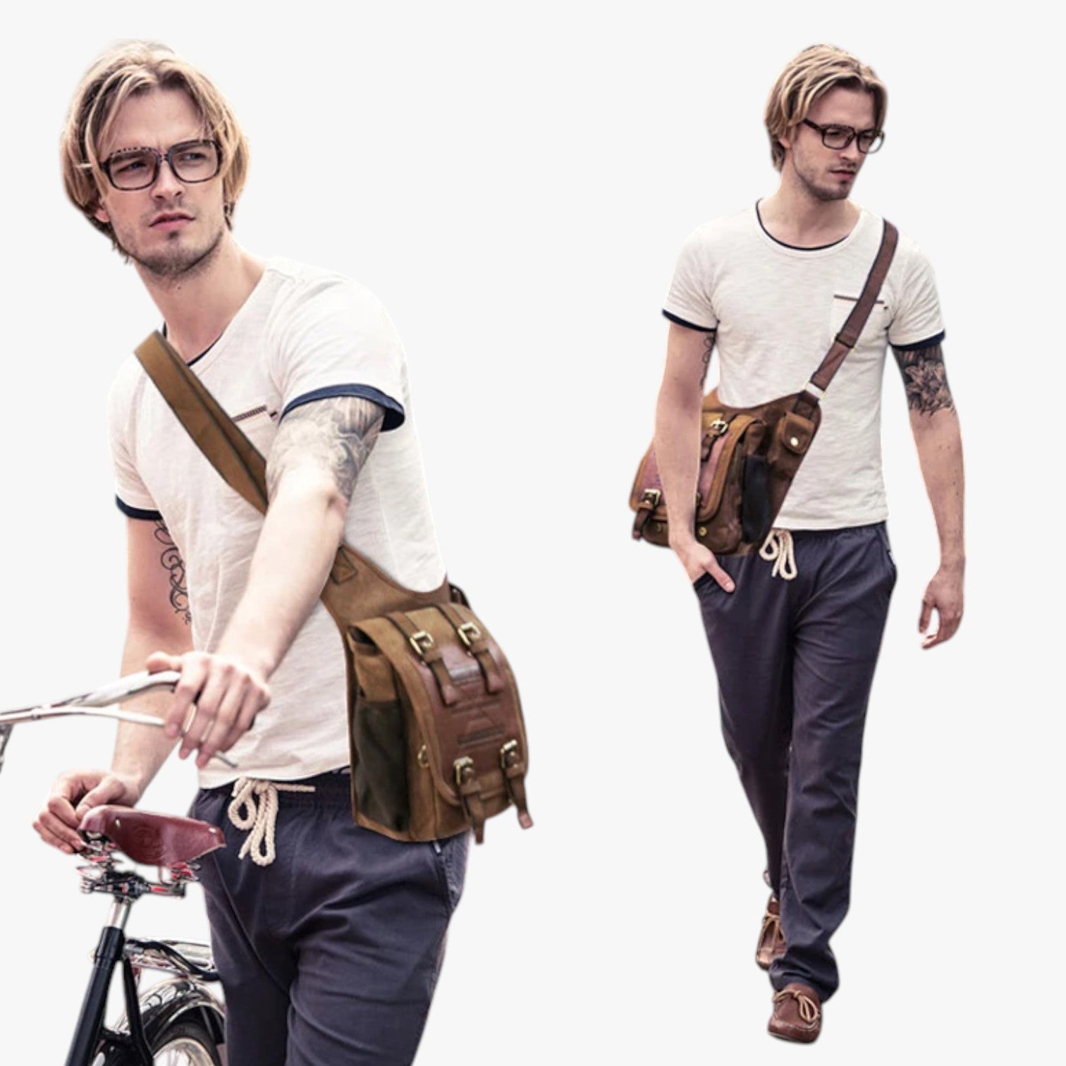 Borsa Messenger Uomo in Nylon Vintage Pratica, Leggera, Sempre con Te - - bag Bags bags for men borsa borsa messenger Crossbody Bags leggera mens bag messenger nylon pets & supplies pratica sempre Shoulder & Crossbody Bags - Concept Palermo