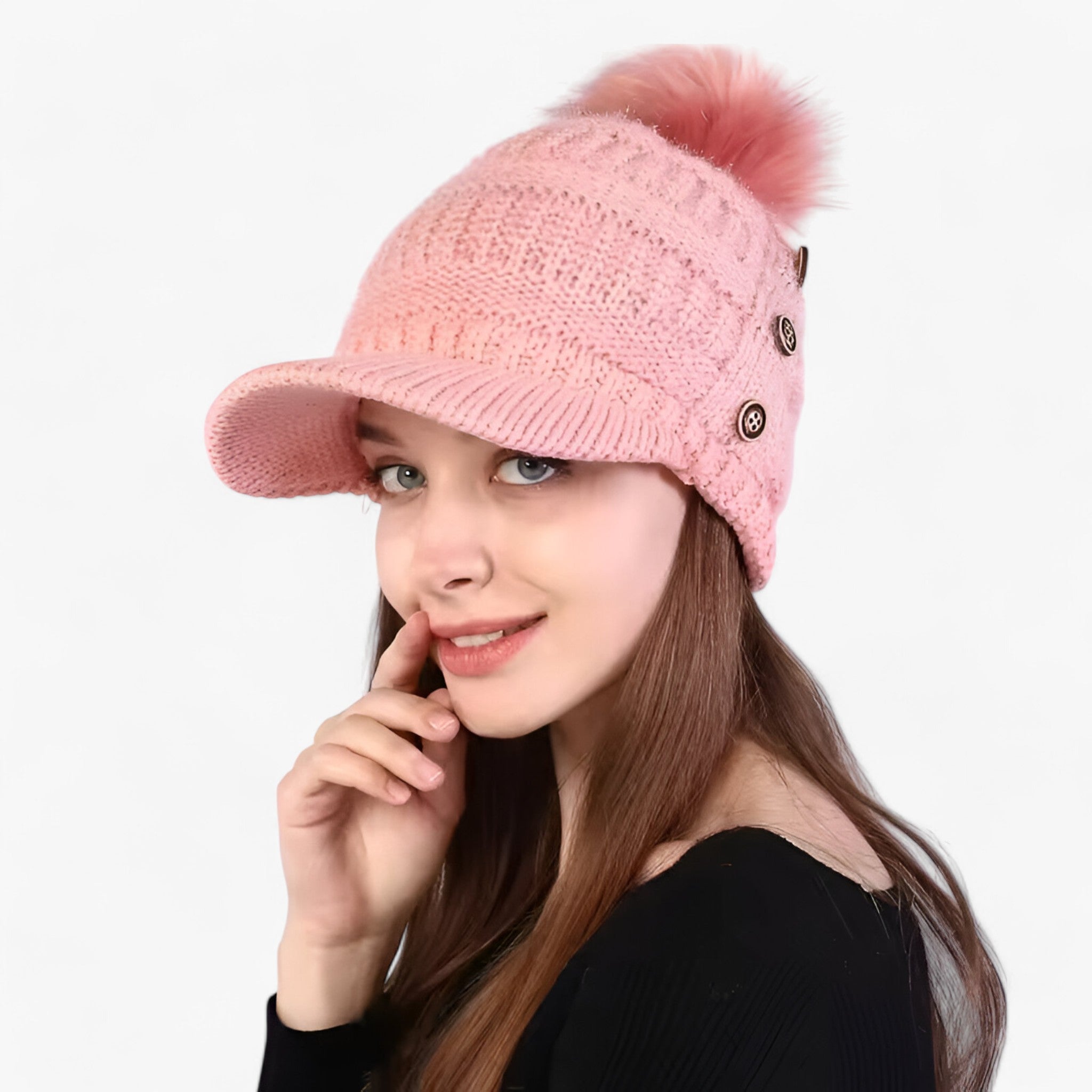 Berretto Uomo Caldo con Visiera, Morbido e Comodo - Rosa Taglia unica - berretto berretto caldo caldo uomo visiera women's hat - Concept Palermo