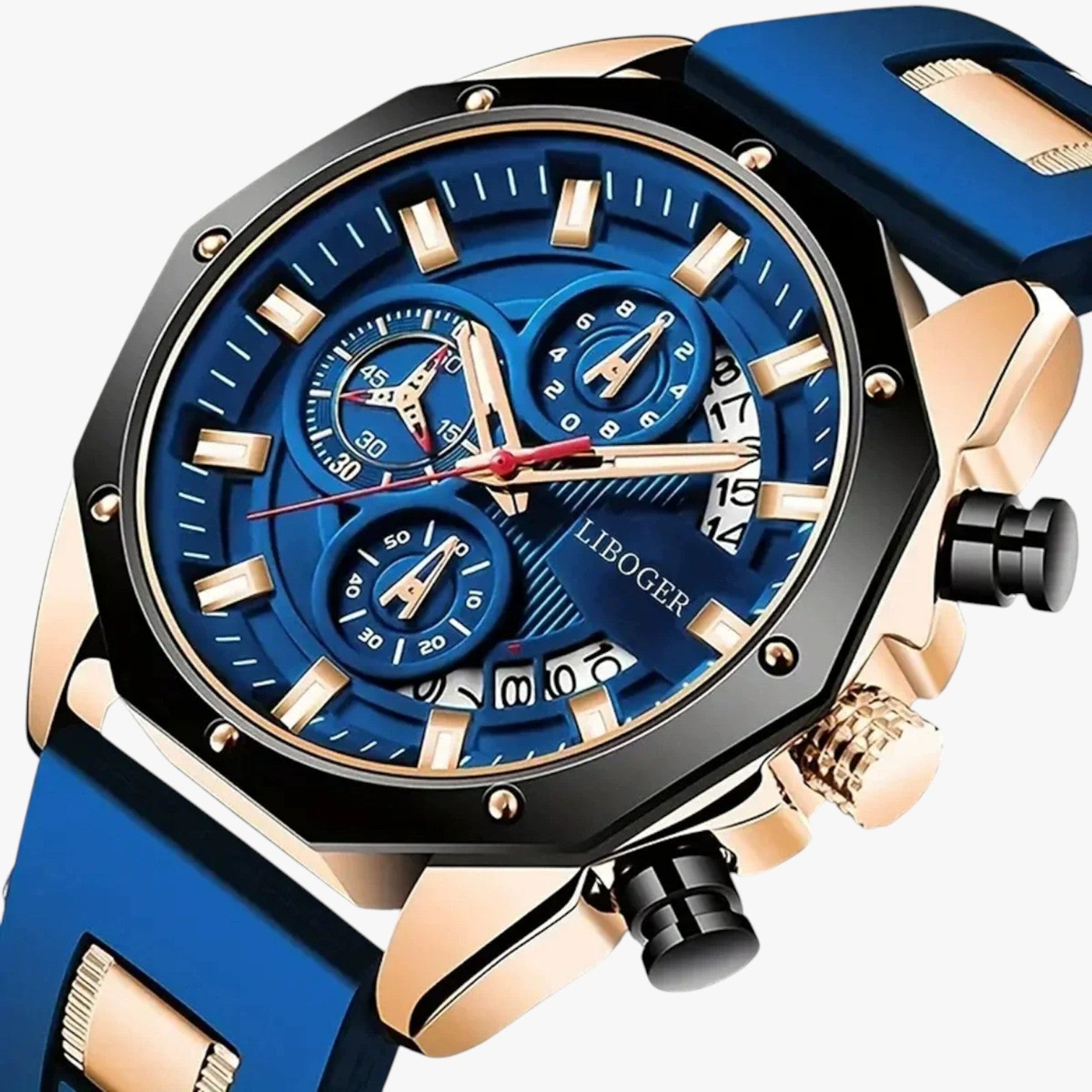 Orologio sportivo impermeabile in silicone blu Oro - - impermeabile orologio orologio sportivo silicone sportivo watch watch for men watches WATCHES FOR MEN Wristwatch - Concept Palermo