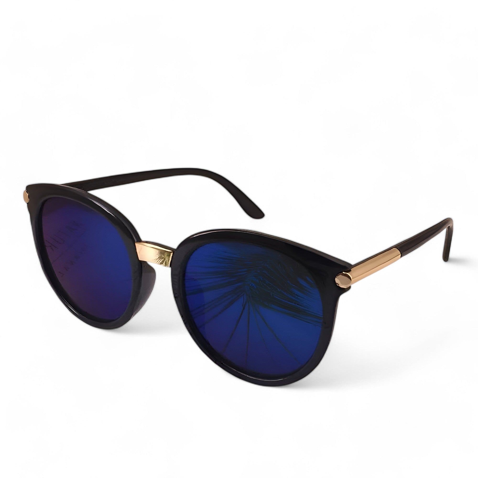 Occhiali da sole vintage in pelle UV400 - Stile e Protezione - Blu - occhiali occhiali sole pelle protezione sole stile sun glasses sunglasses vintage WOMEN womens fashion - Concept Palermo