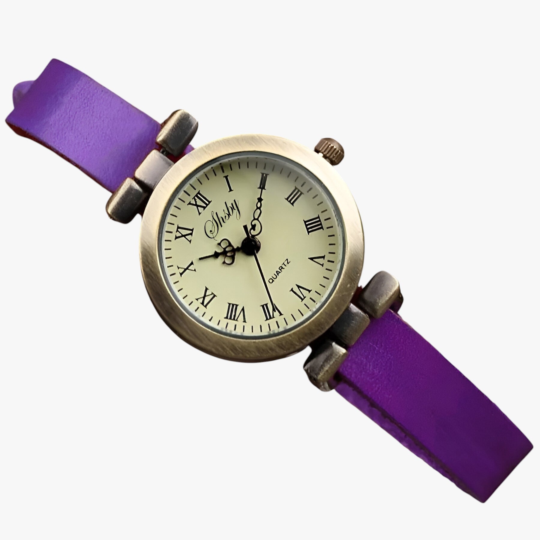 Orologio Donna Shsby Eleganza Vintage in Pelle per Sera - viola - donna eleganza female watch orologio orologio donna pelle sera shsby vintage watch watch for women watches - Concept Palermo