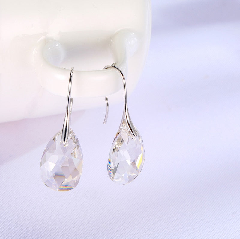 Orecchini a Goccia Donna Eleganti con Cristalli Luminosi Trasparenti - - cristallo donna Earrings for Women Girls goccia jewelry New Fashion Earrings orecchini orecchini goccia - Concept Palermo