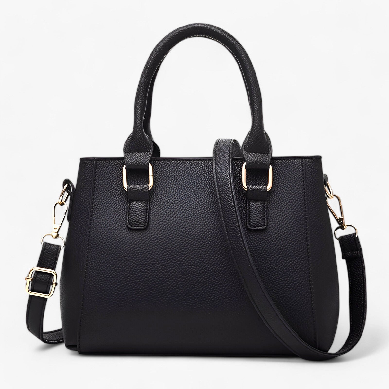 Borsa Messenger Donna Nera in Vera Pelle con Tracolla Regolabile e Pompon - - bag bags borsa borsa messenger casual bag donna Gift Gifts for women Handbag messenger pelle pompon women bags womens fashion - Concept Palermo