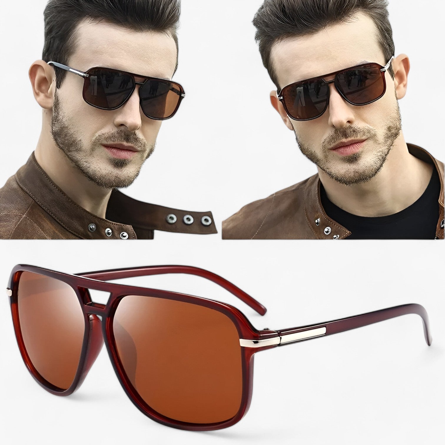 Occhiali da sole a forma di pilota vintage con protezione UV400 Uomo - - forma mens accessory mens sunglasses occhiali occhiali sole pilota protezione sole sunglasses uomo - Concept Palermo