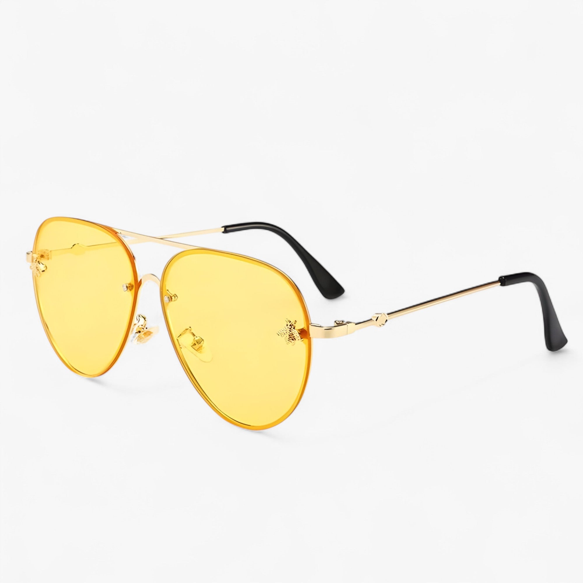 Occhiali da sole Bee Pilot vintage con montatura in metallo Uomo - giallo oro - Fashion Sunglasses men sunglasses polarized mens sunglasses metallo montatura occhiali occhiali sole pilot Polarized man sunglasses sole sunglasses sunglasses polarized men uomo - Concept Palermo