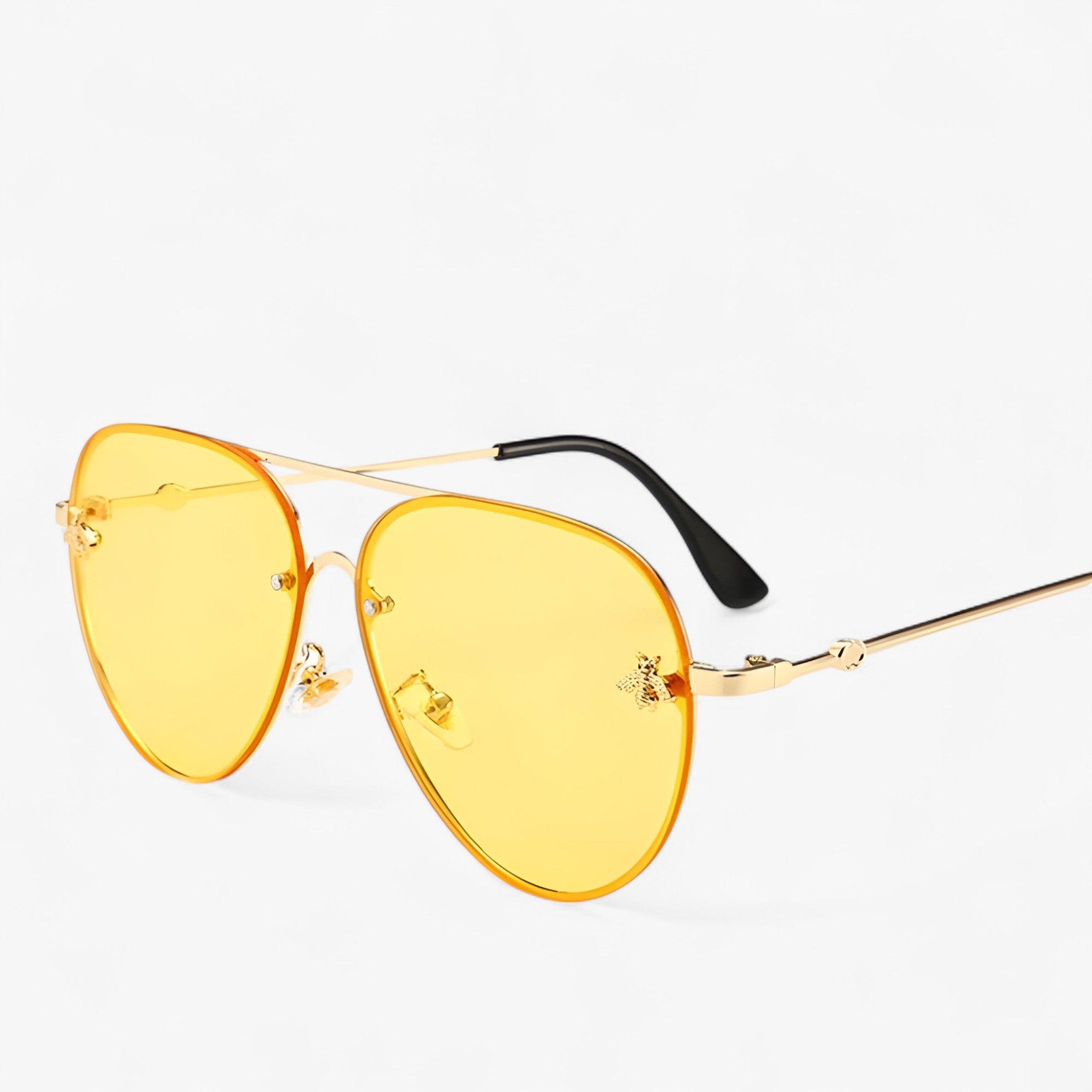 Occhiali da sole Bee Pilot vintage con montatura in metallo Uomo - oro argento - Fashion Sunglasses men sunglasses polarized mens sunglasses metallo montatura occhiali occhiali sole pilot Polarized man sunglasses sole sunglasses sunglasses polarized men uomo - Concept Palermo