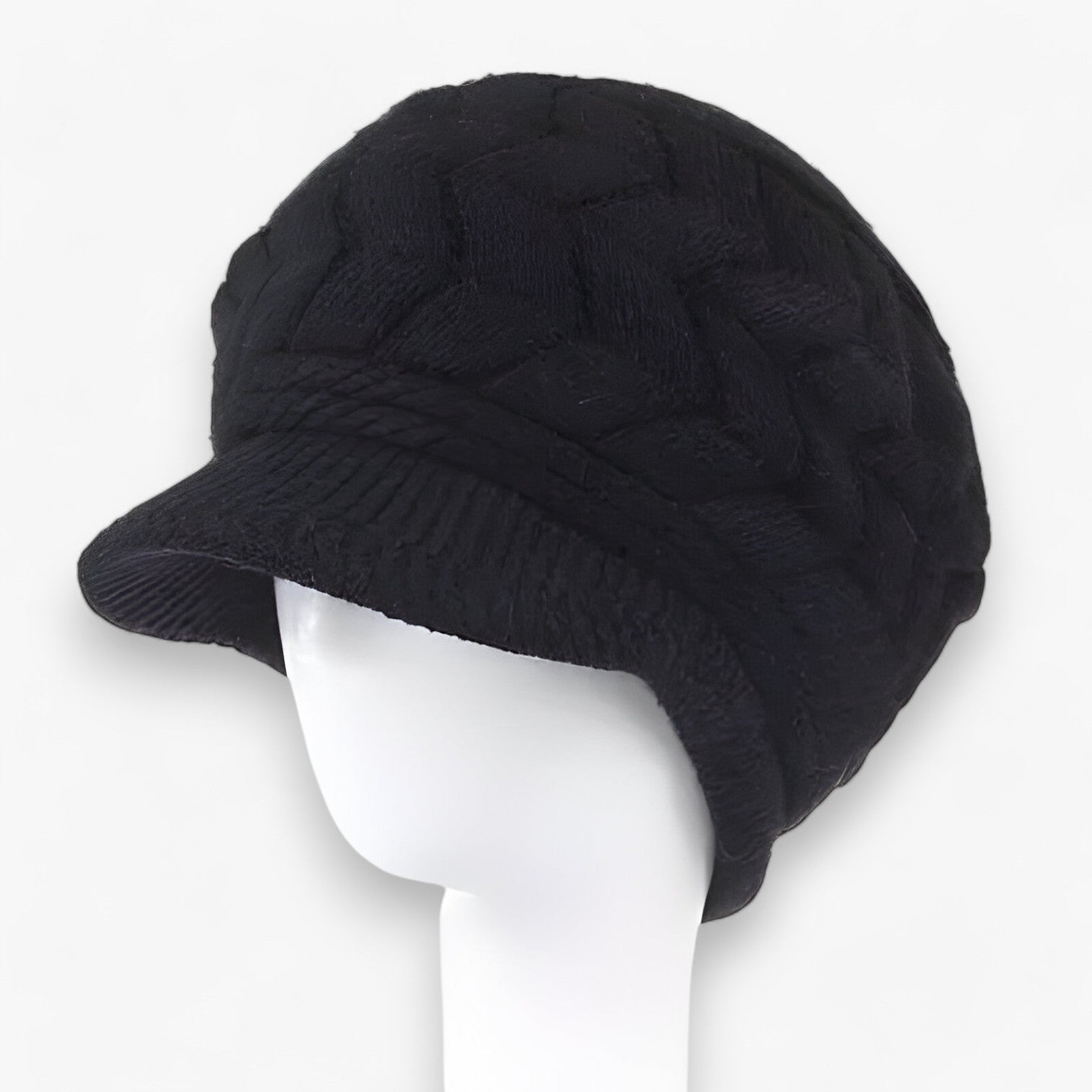 Berretto Invernale Caldo In Peluche - Cappello Tricot In Finta Pelliccia Donna - Nero 55cm-58cm - berretto berretto invernale caldo cappello donna finta hats invernale pelliccia womens hat - Concept Palermo